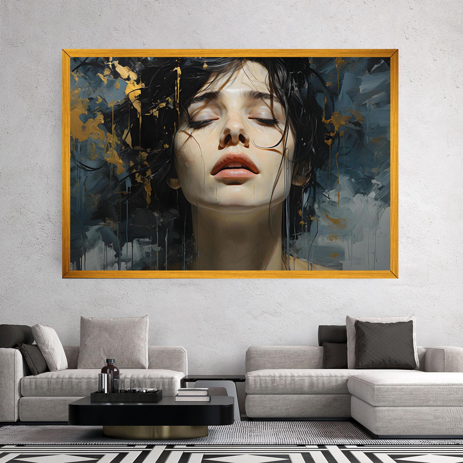 Leinwandbild Closed Eyes Woman mockup 2