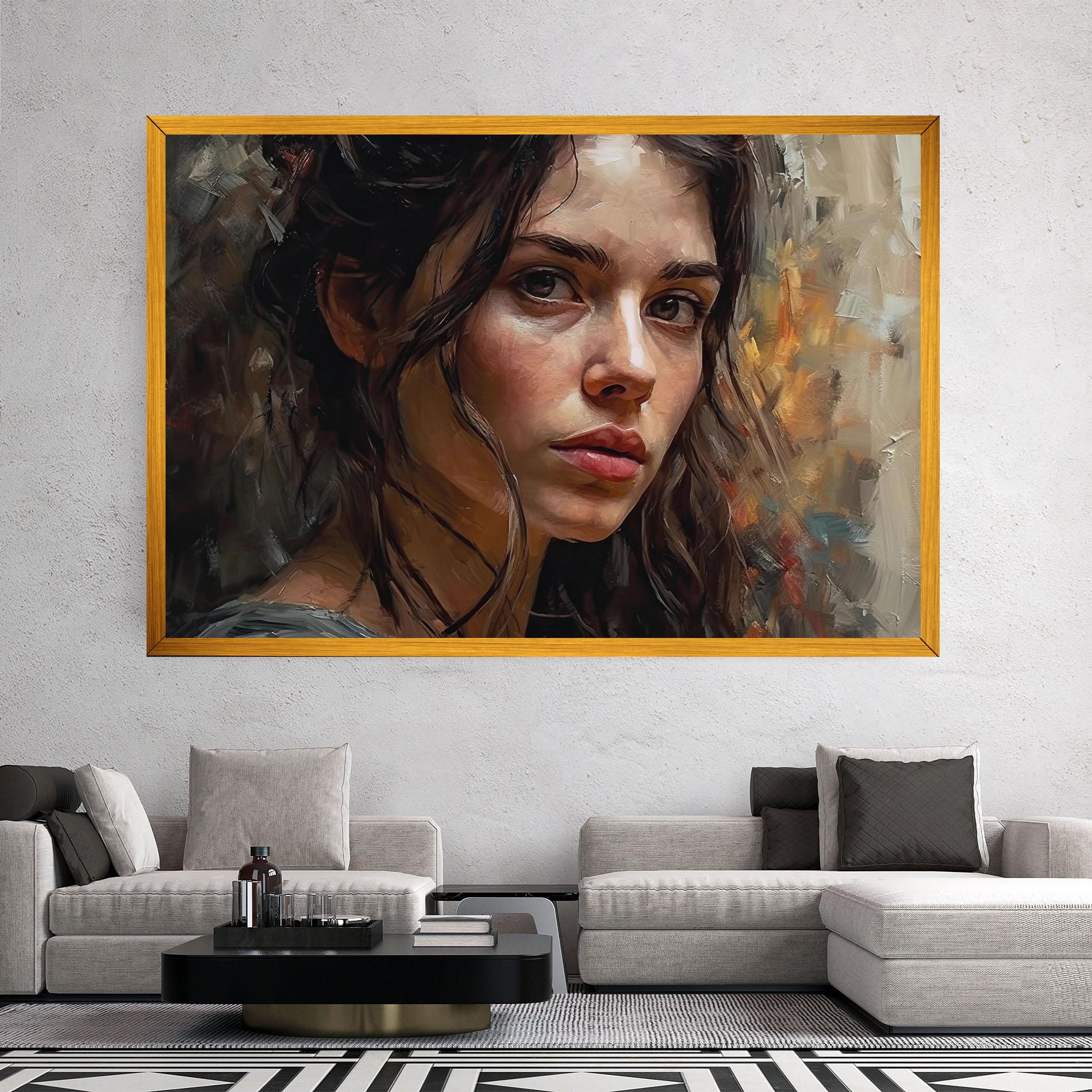 Leinwandbild Closeup Impasto Portrait mockup 2