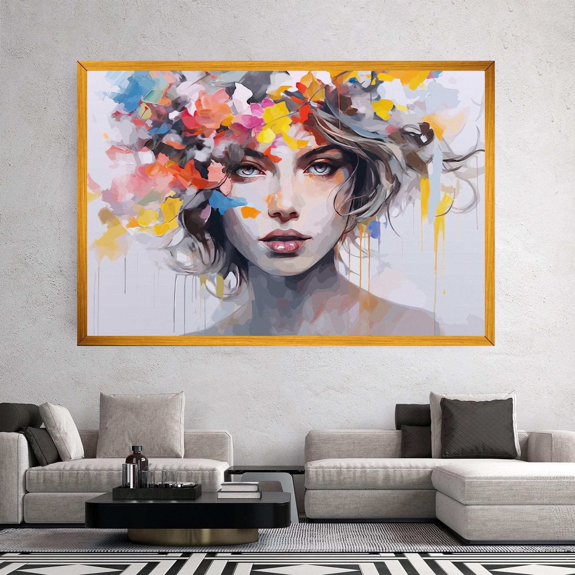 Leinwandbild Colorful Hair Portrait mockup 2