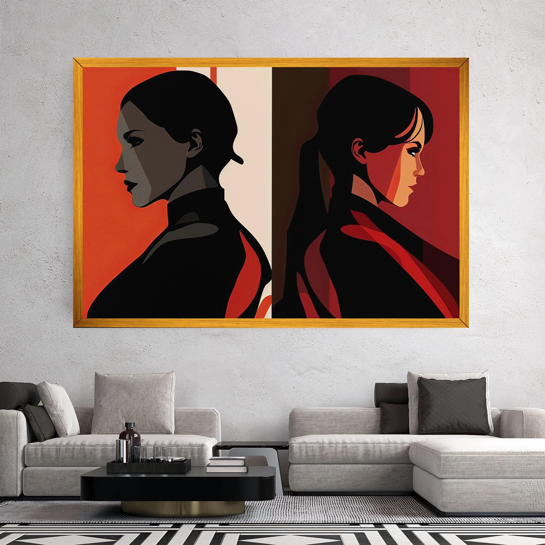 Leinwandbild Graphical Portrait mockup 2