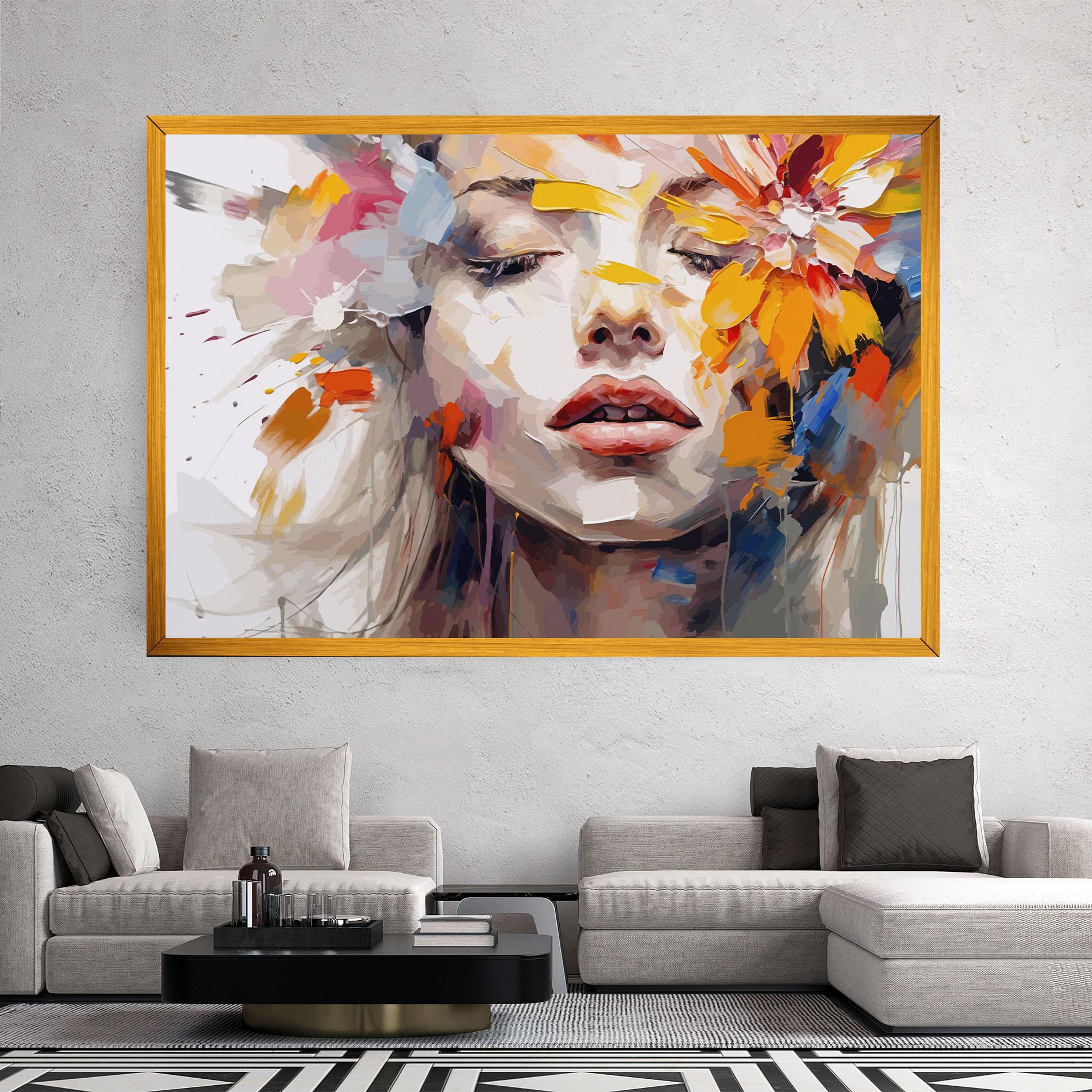 Leinwandbild Oil Flower Portrait mockup 2