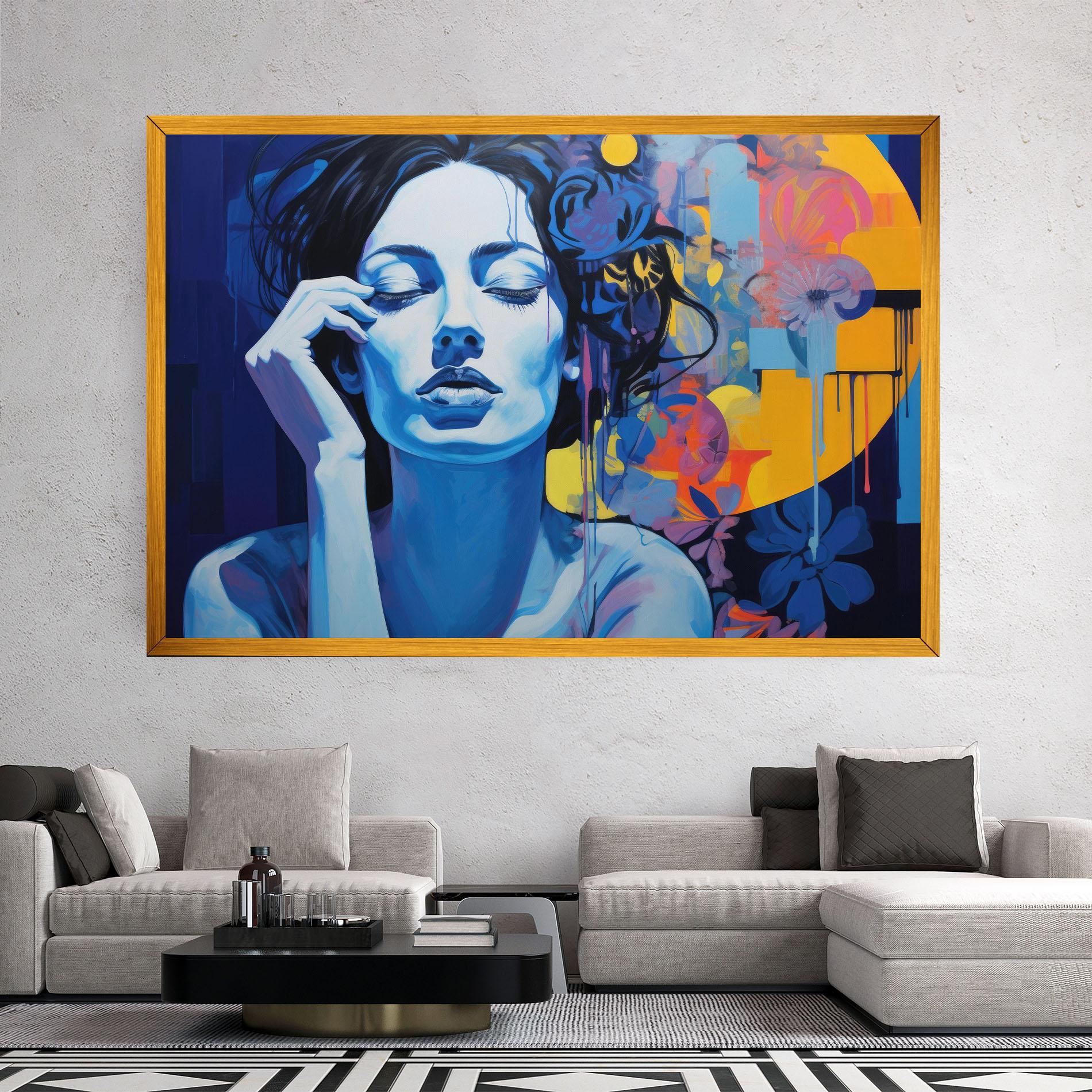 Leinwandbild Photographic Blue Image mockup 2