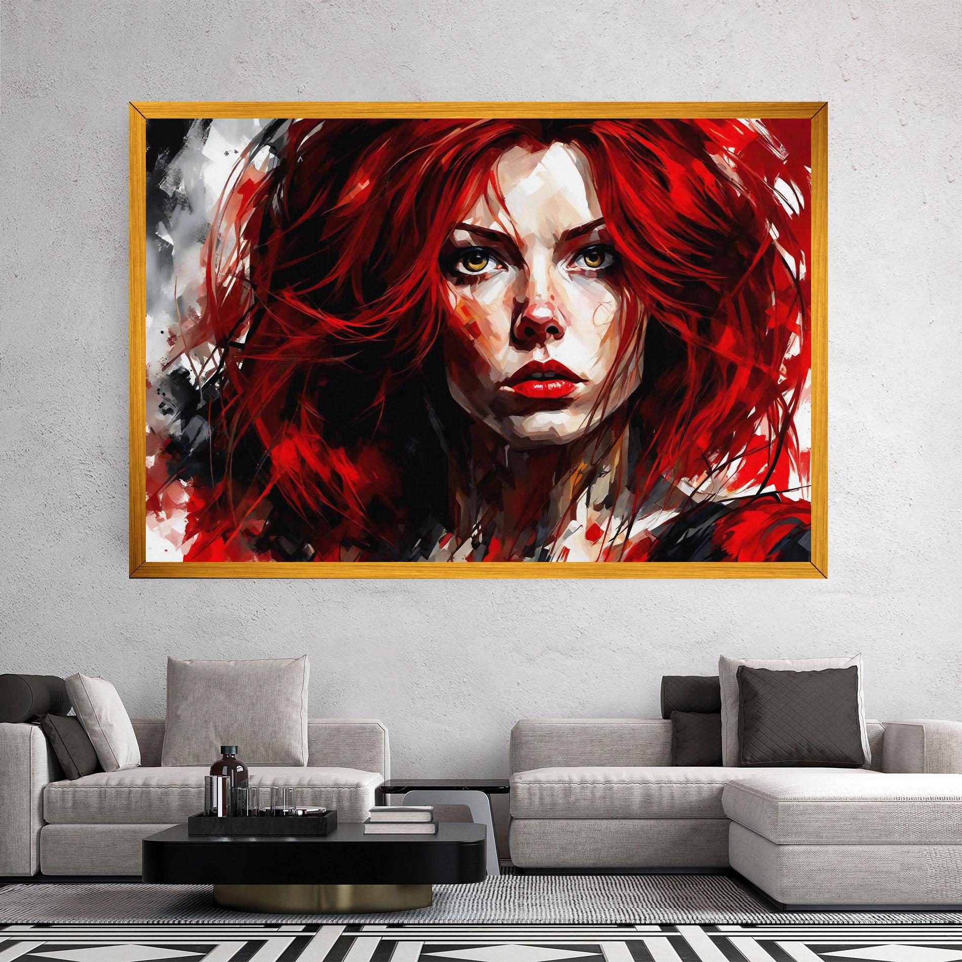 Leinwandbild Red Hair Smoky Eyes mockup 2