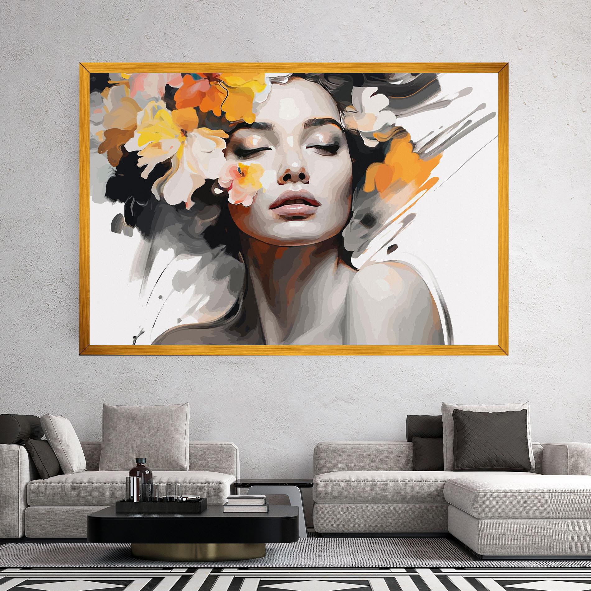 Leinwandbild Yellow Flower Portrait mockup 2