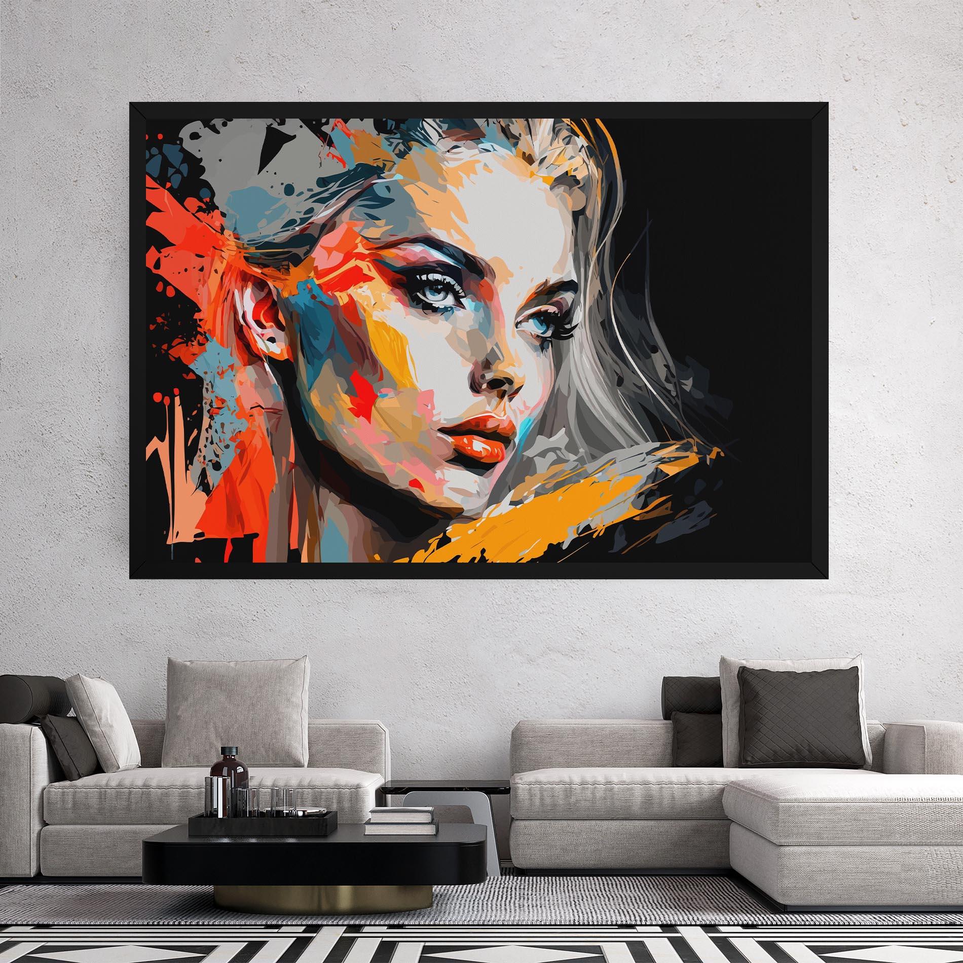 Leinwandbild Blue Eye Face mockup 2