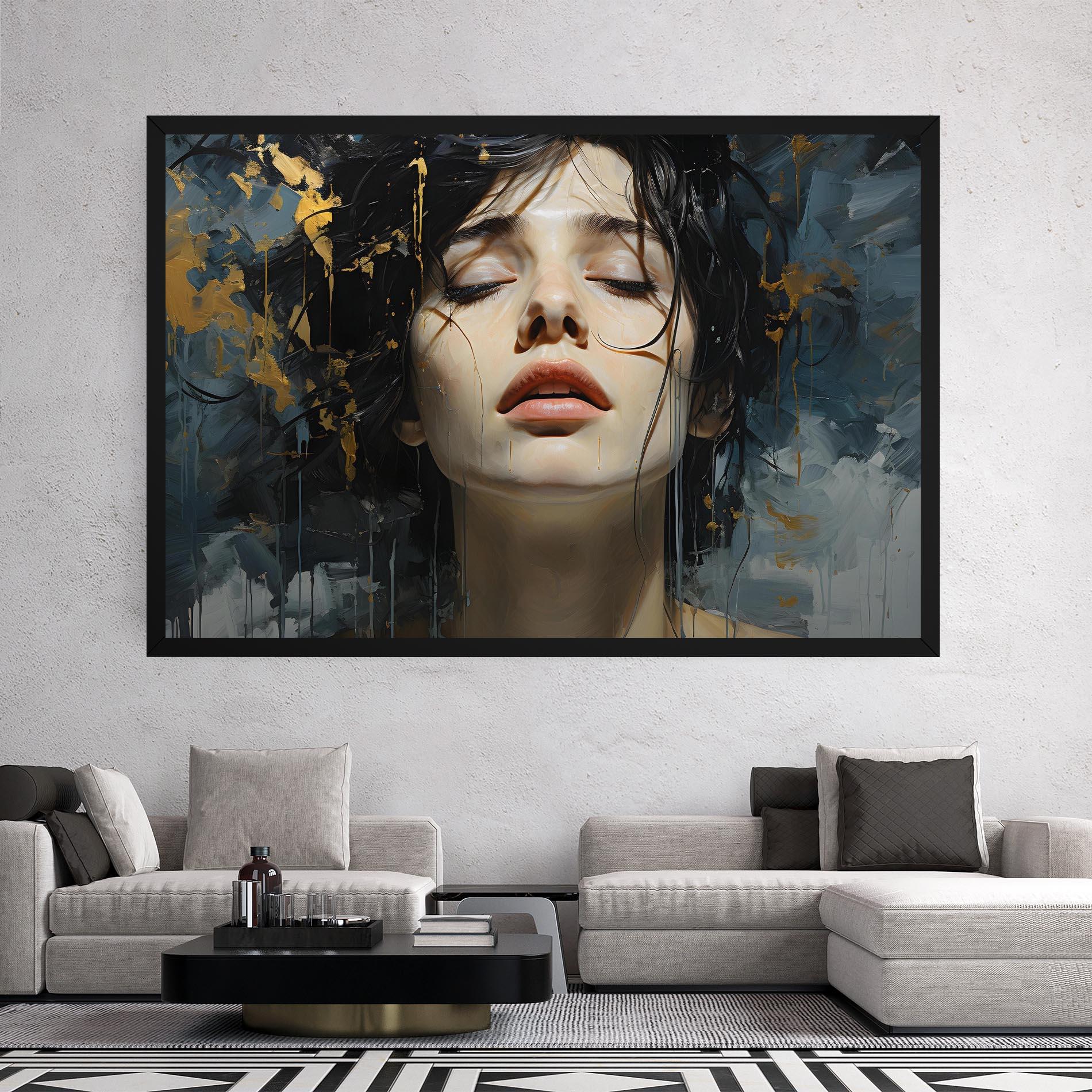 Leinwandbild Closed Eyes Woman mockup 2