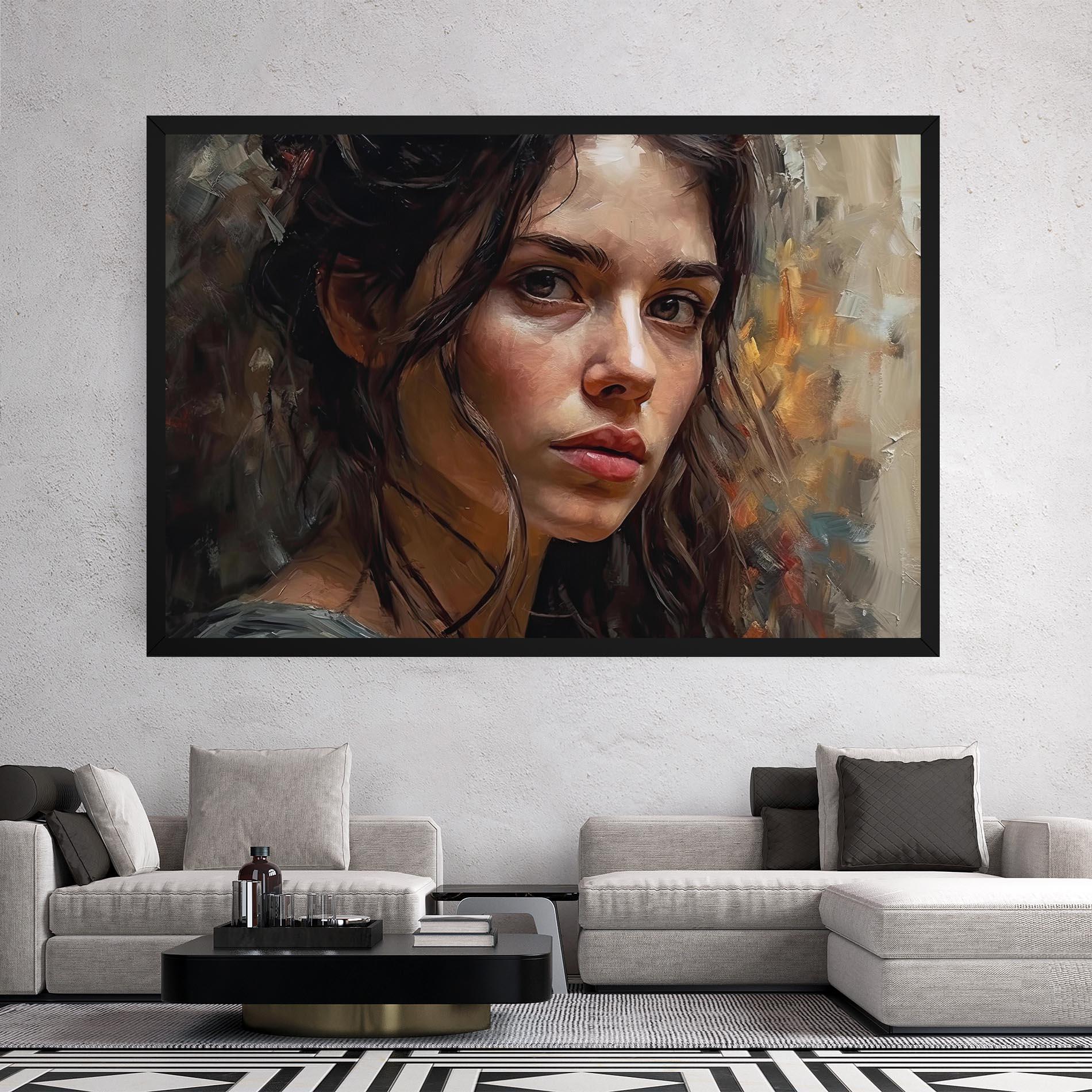 Leinwandbild Closeup Impasto Portrait mockup 2