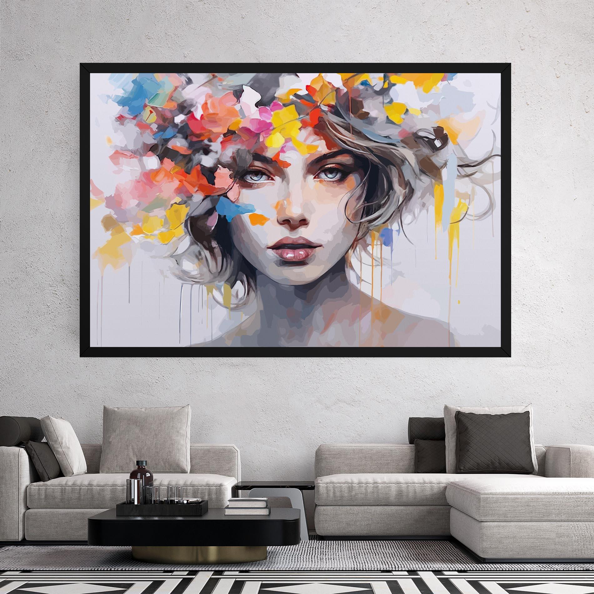 Leinwandbild Colorful Hair Portrait mockup 2