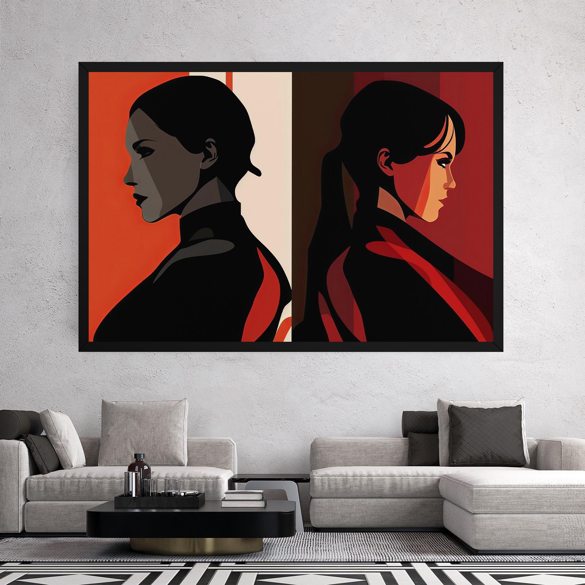 Leinwandbild Graphical Portrait mockup 2