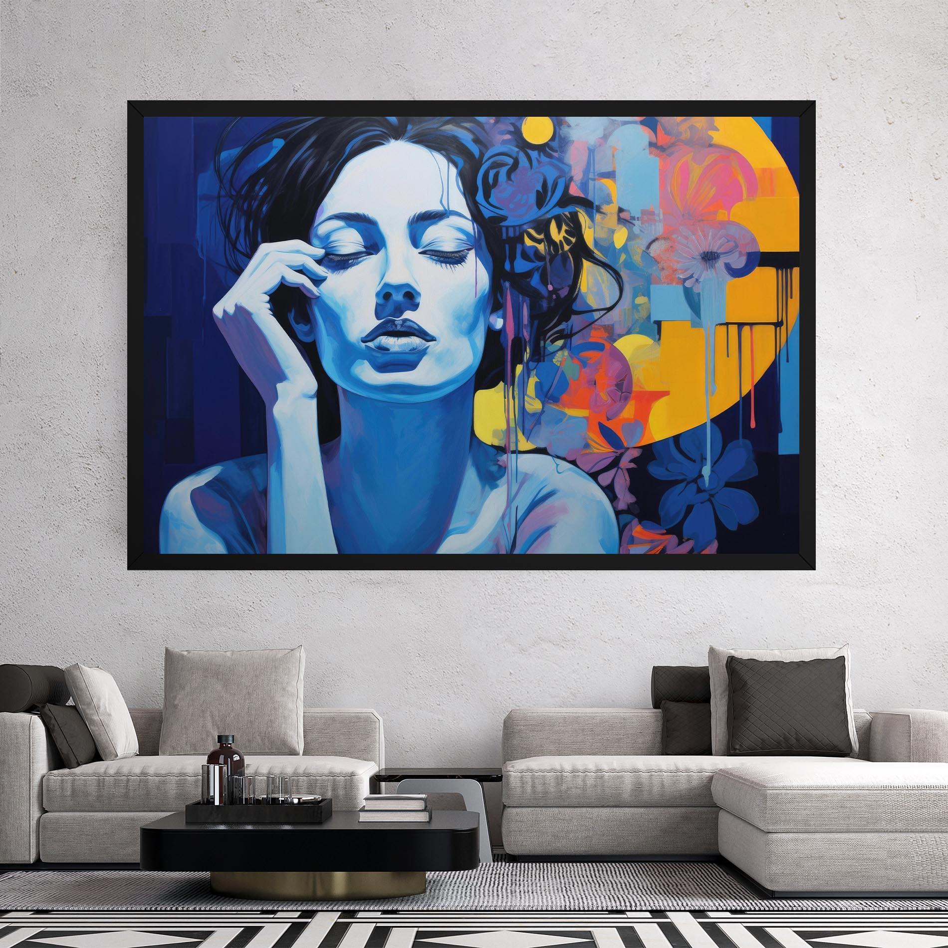 Leinwandbild Photographic Blue Image mockup 2