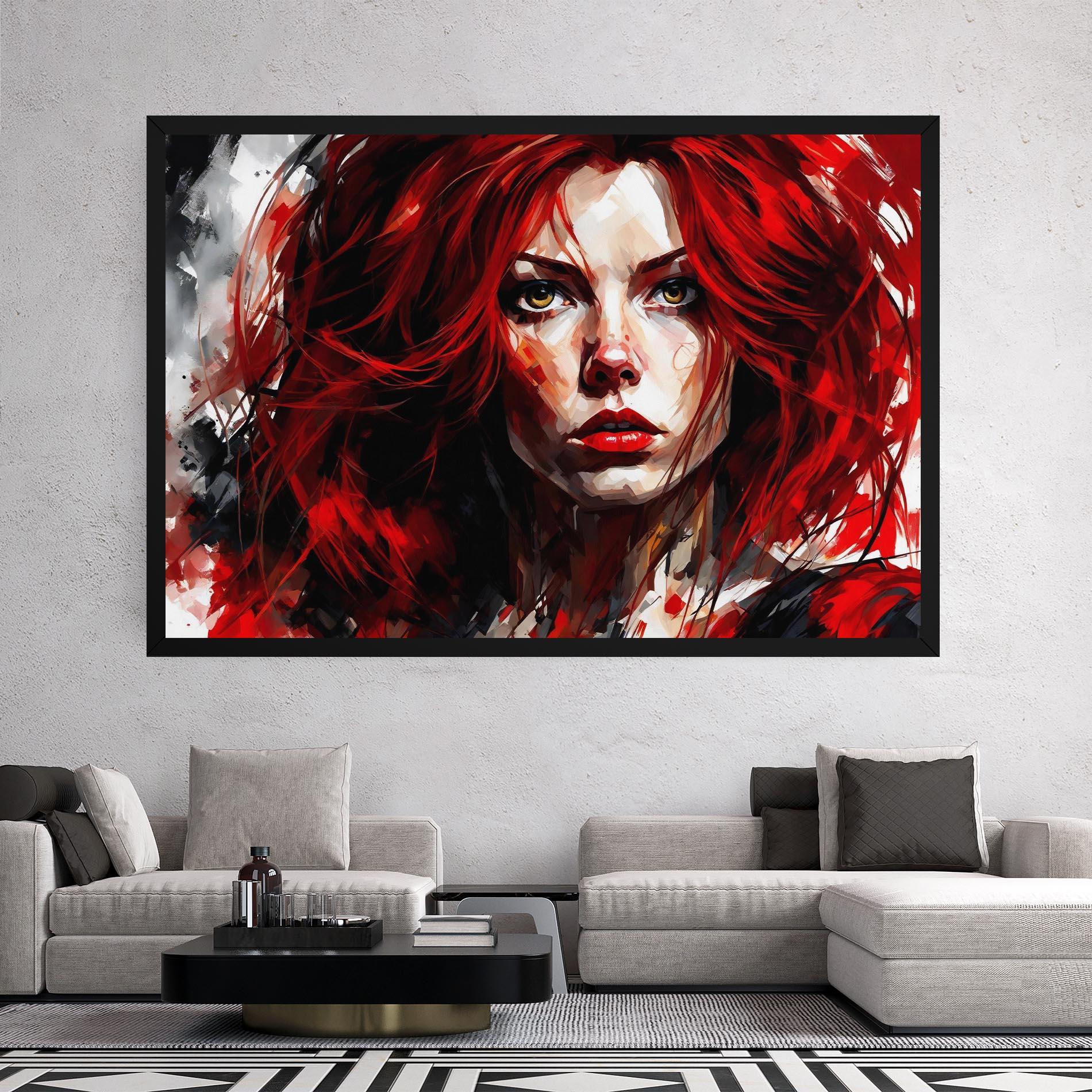 Leinwandbild Red Hair Smoky Eyes mockup 2