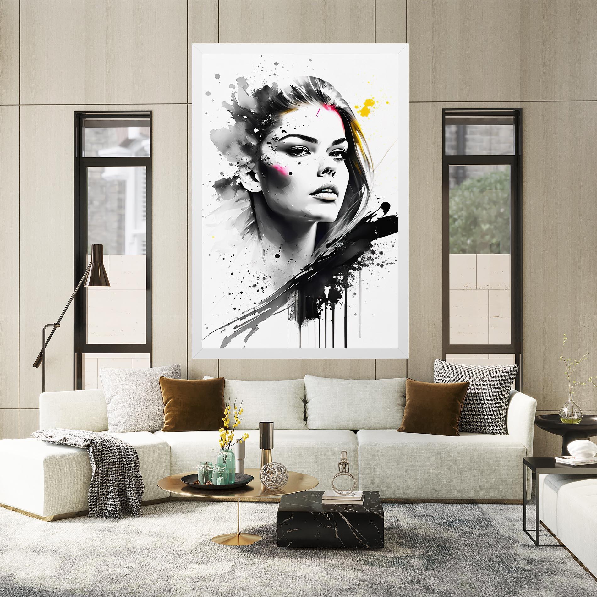 Leinwandbild Ink Splash Portrait mockup 2