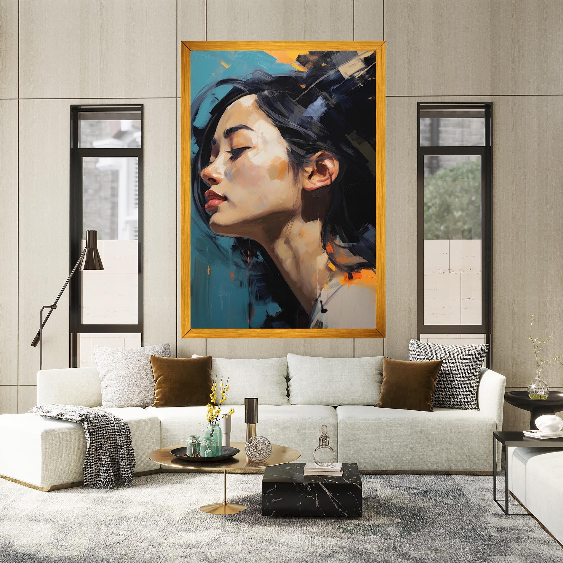Leinwandbild Acrylic Asian Portrait mockup 2