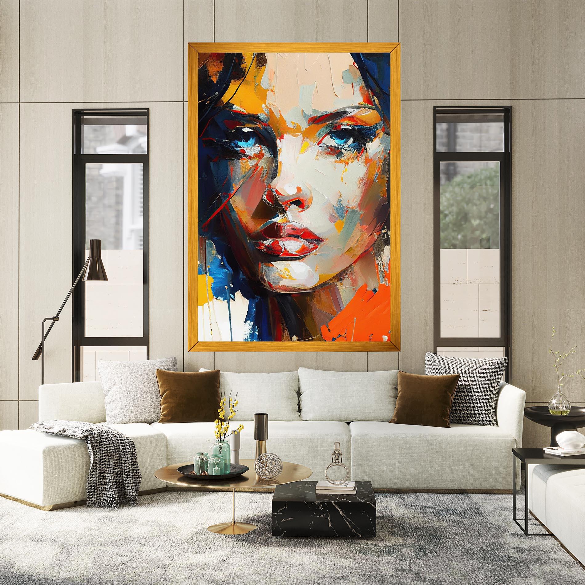 Leinwandbild Beautiful Brunette Woman mockup 2