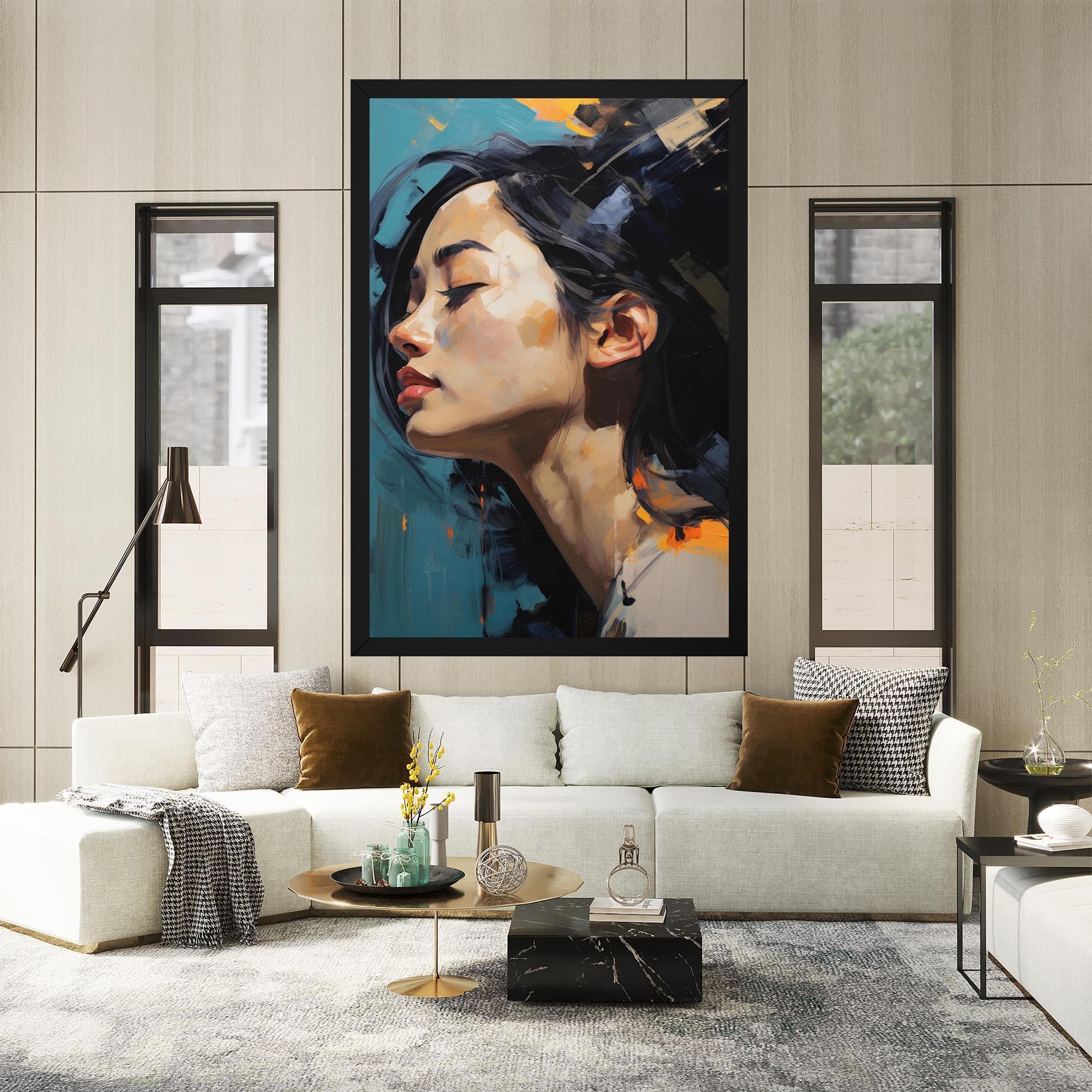 Leinwandbild Acrylic Asian Portrait mockup 2