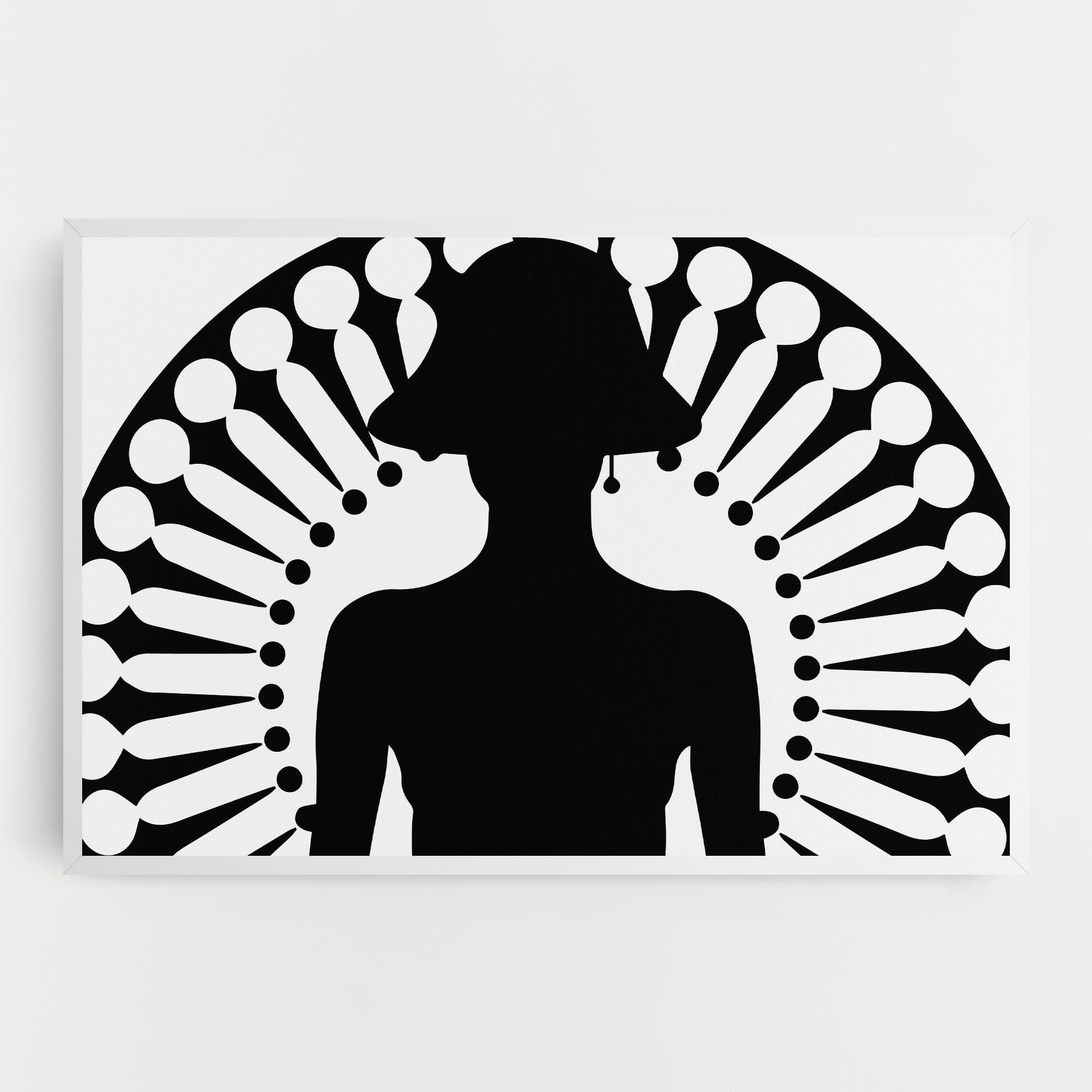 Leinwandbild Black Shilouette Lady mockup 0