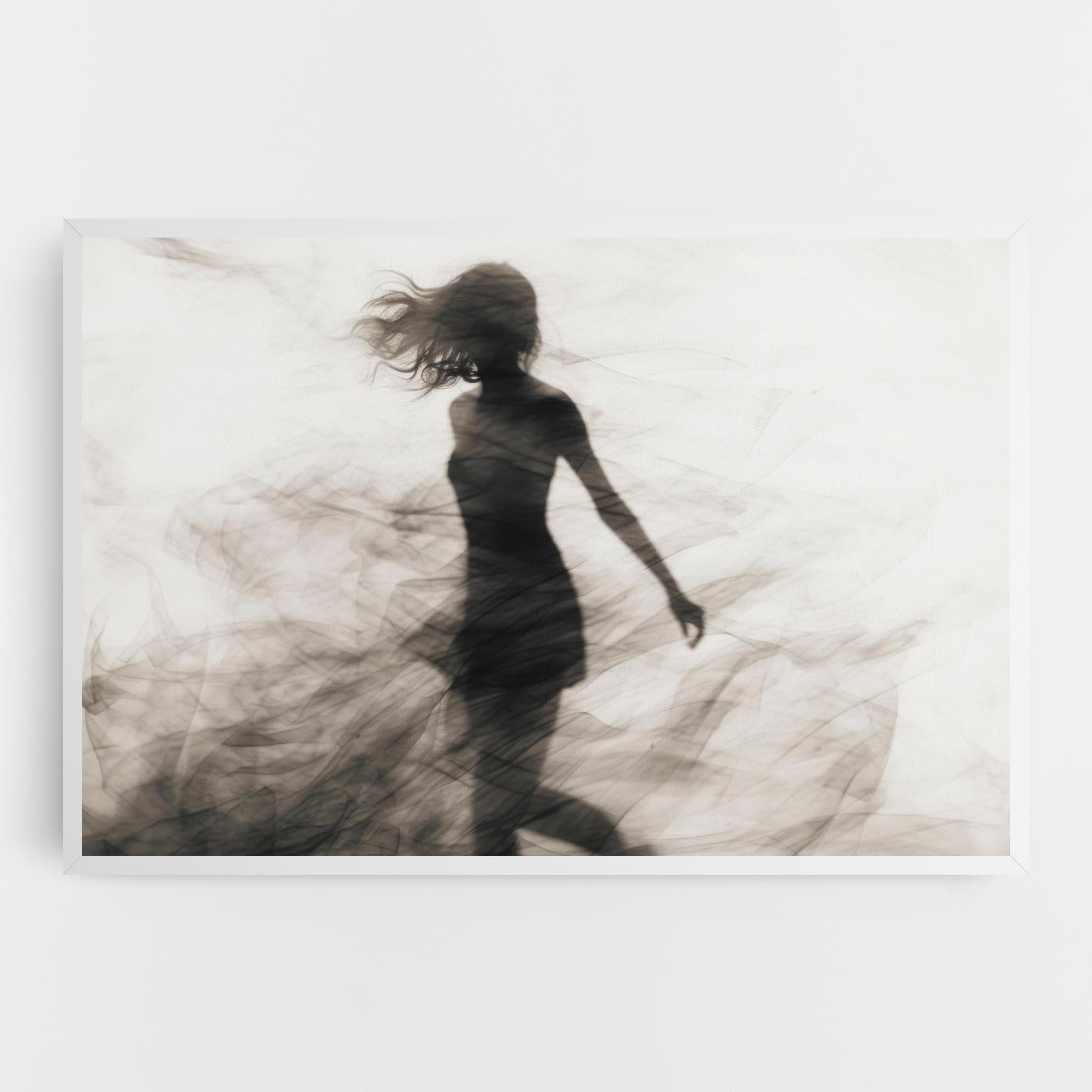 Leinwandbild Smoke Girl Shilouette mockup 0