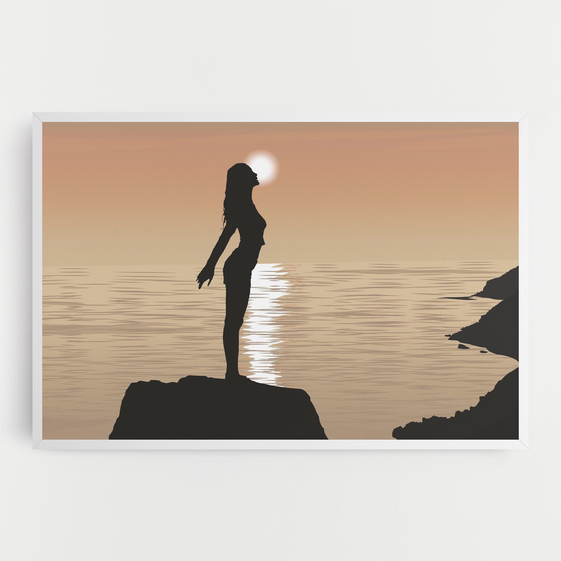 Leinwandbild Water Girl Shilouette mockup 0