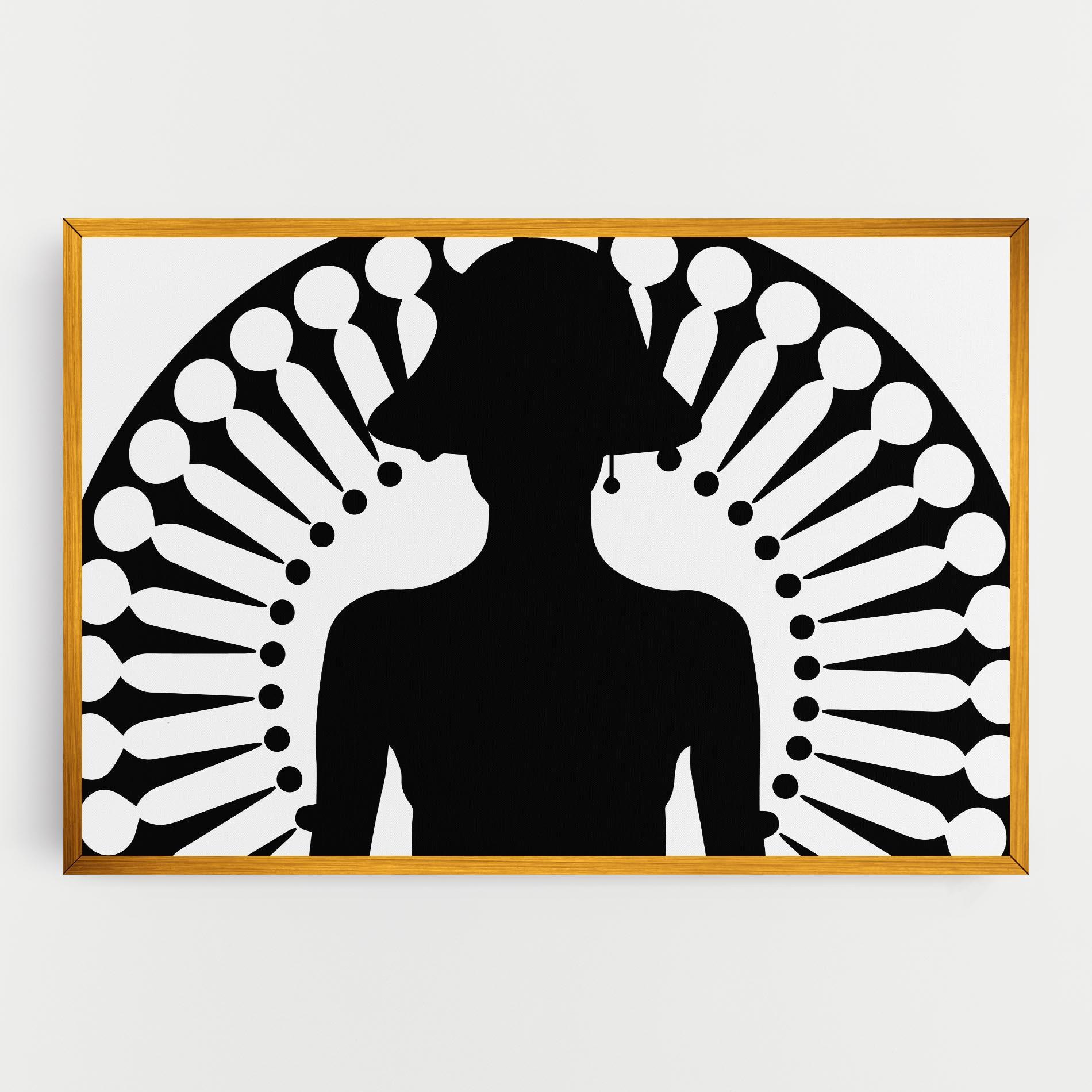 Leinwandbild Black Shilouette Lady mockup 0
