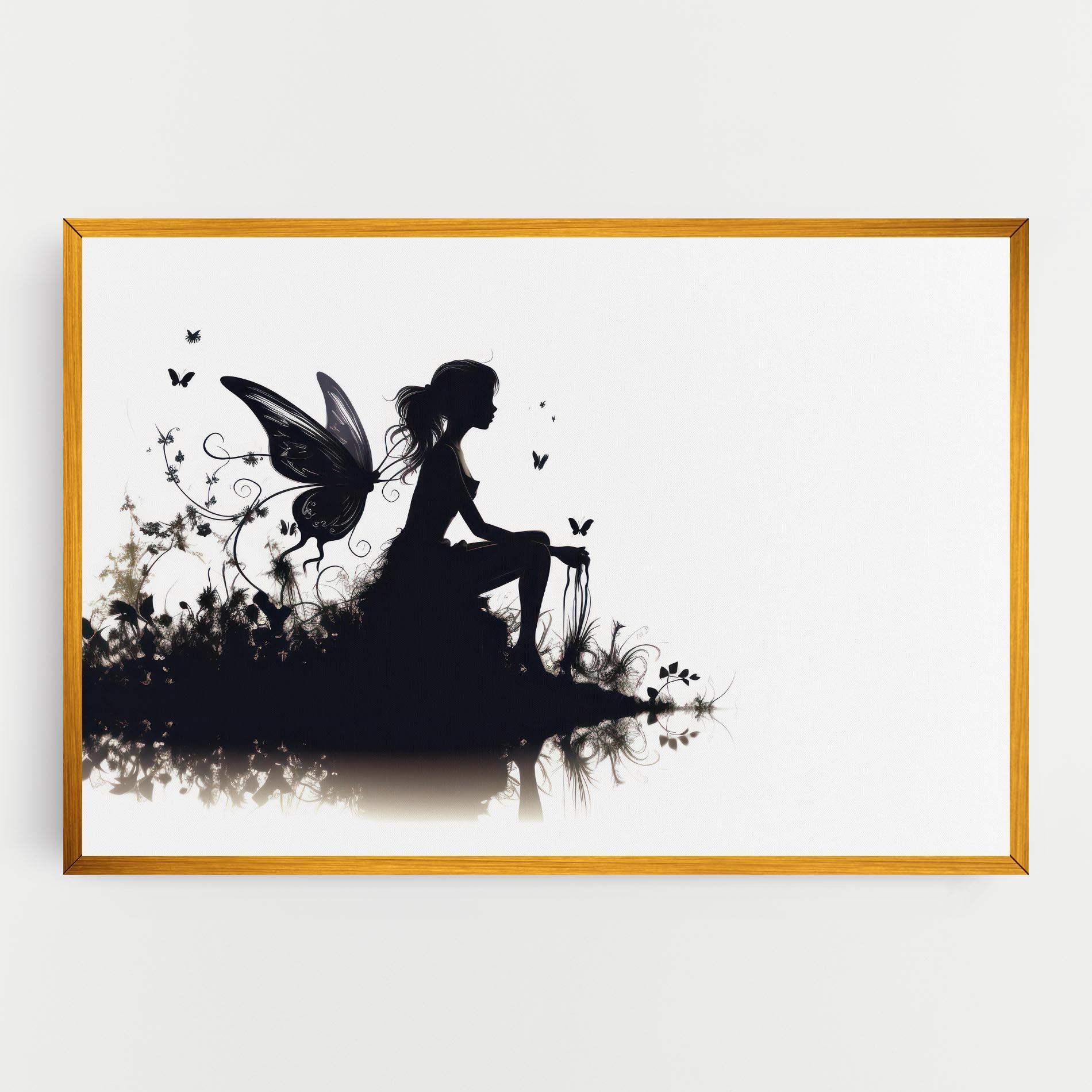 Leinwandbild Butterfly Woman Shilouette mockup 0