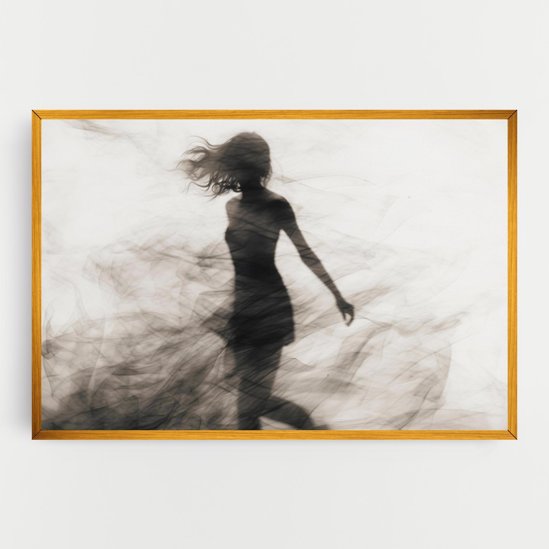 Leinwandbild Smoke Girl Shilouette mockup 0
