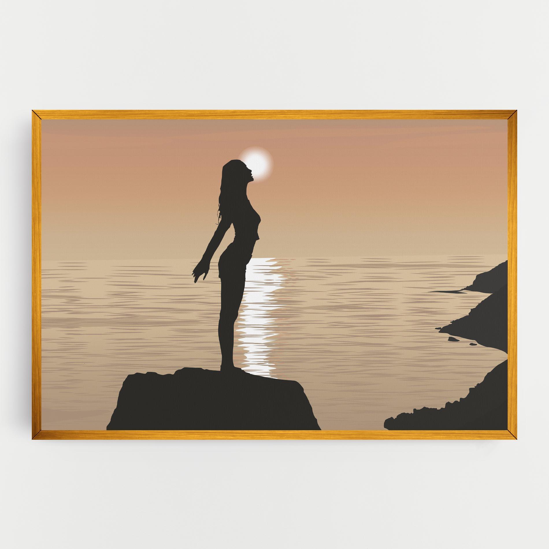 Leinwandbild Water Girl Shilouette mockup 0