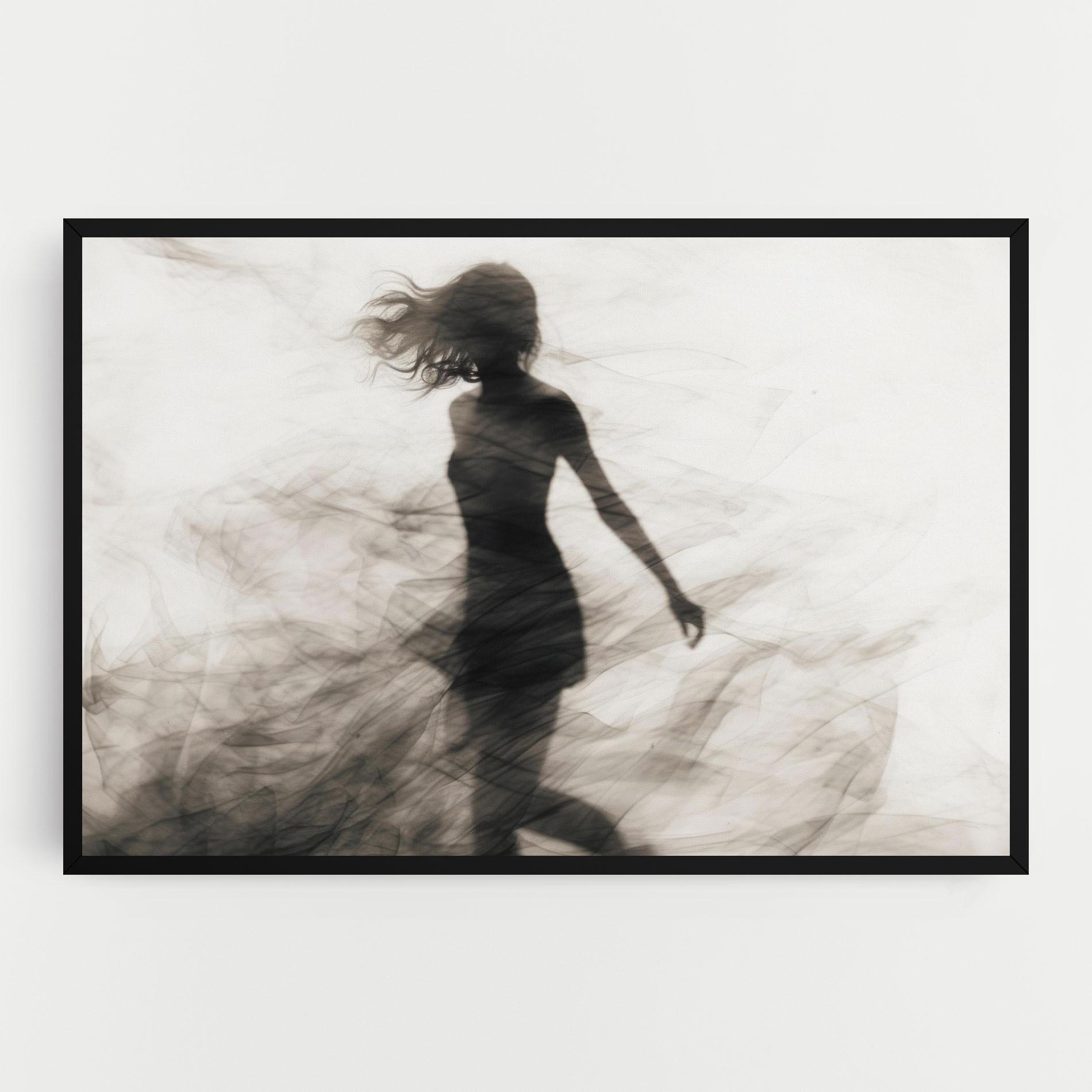 Leinwandbild Smoke Girl Shilouette mockup 0