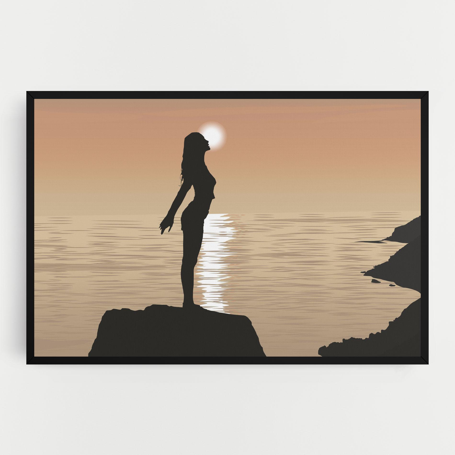 Leinwandbild Water Girl Shilouette mockup 0