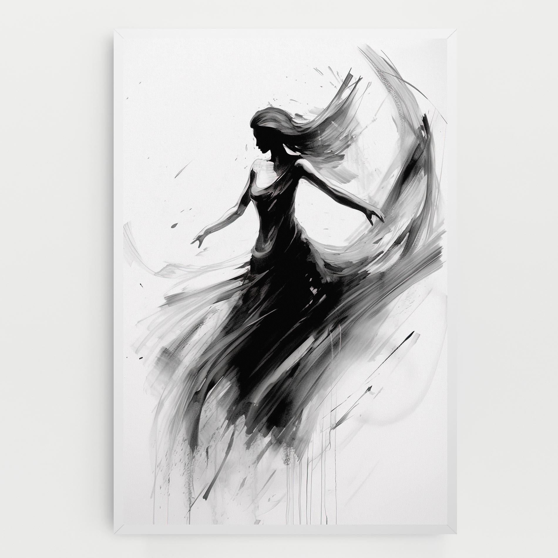 Leinwandbild Dancing Woman Drawn mockup 0