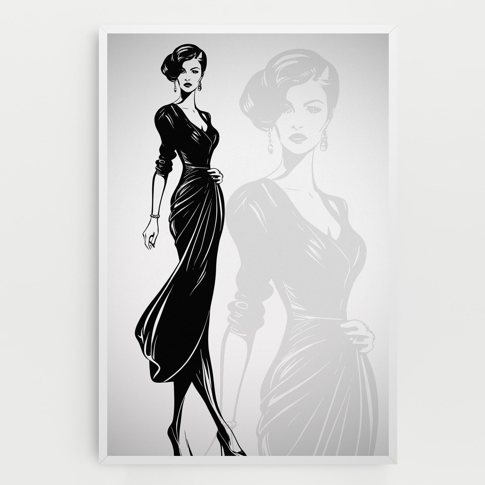 Leinwandbild Lady Shilouette mockup 0