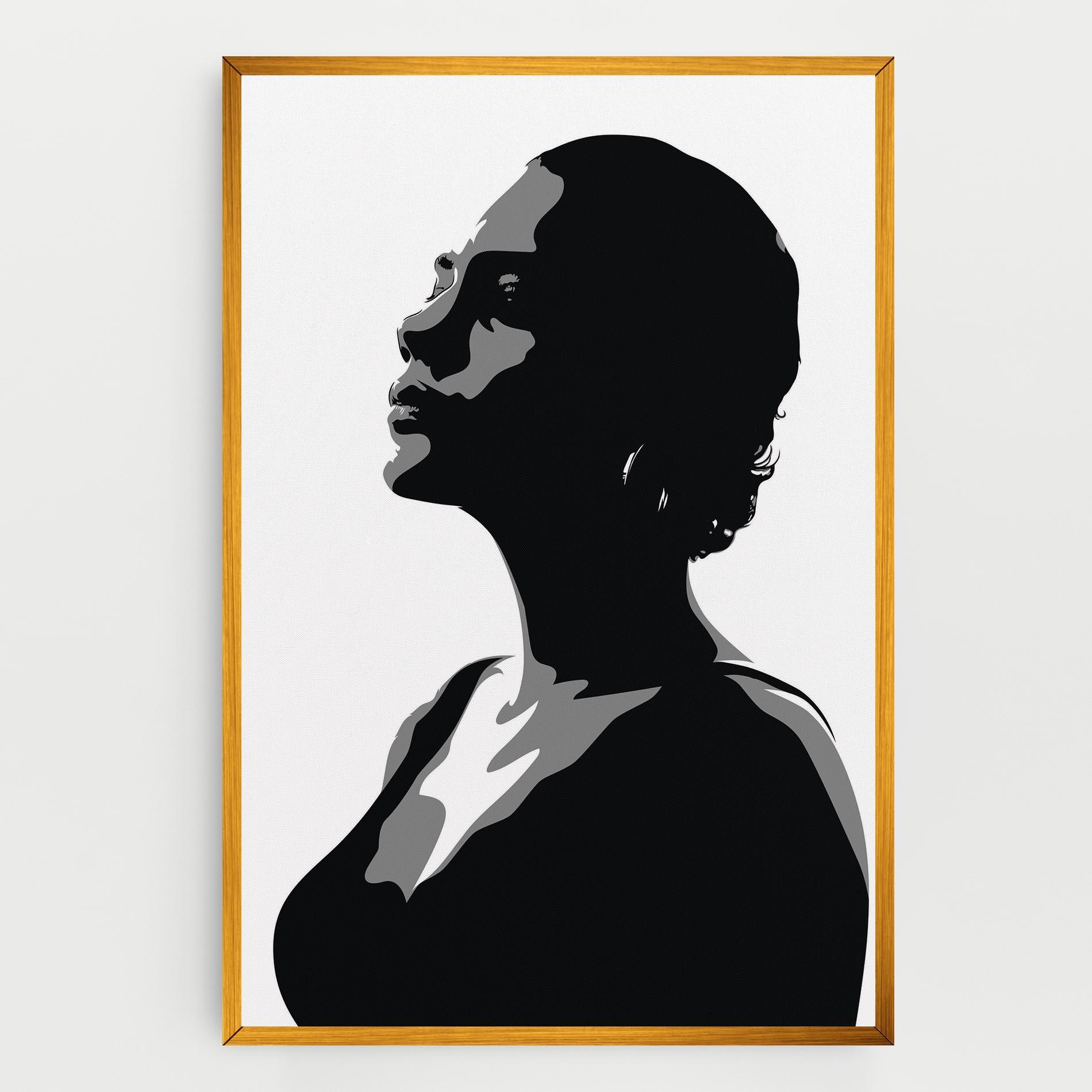 Leinwandbild Black Woman Shilouette mockup 0