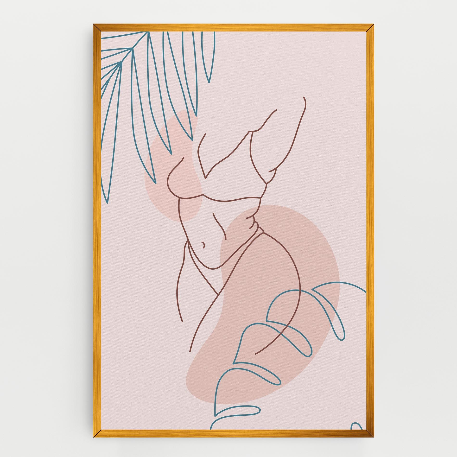 Leinwandbild Body Line Leaf mockup 0