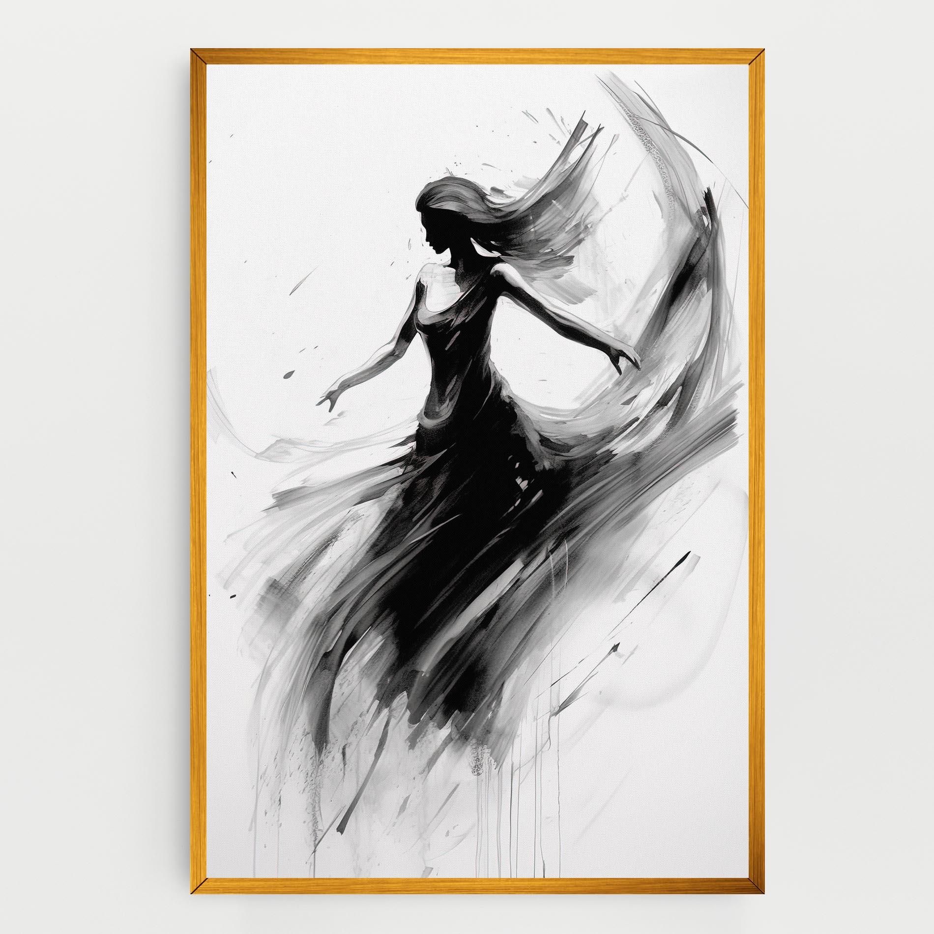 Leinwandbild Dancing Woman Drawn mockup 0