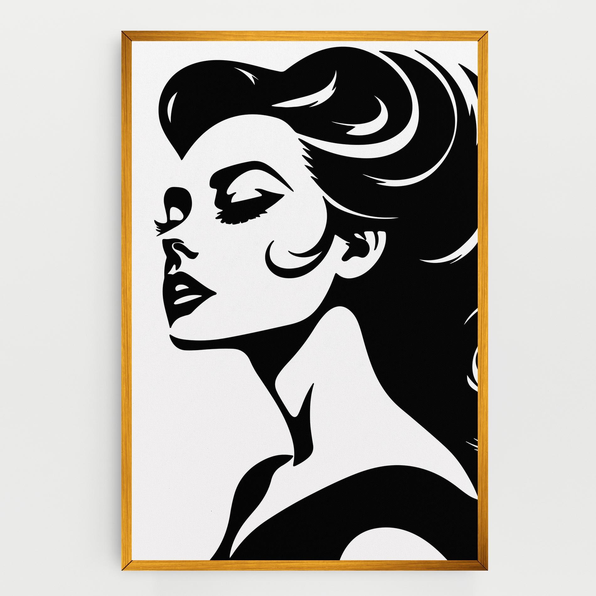 Leinwandbild Eyeliner Shilouette mockup 0