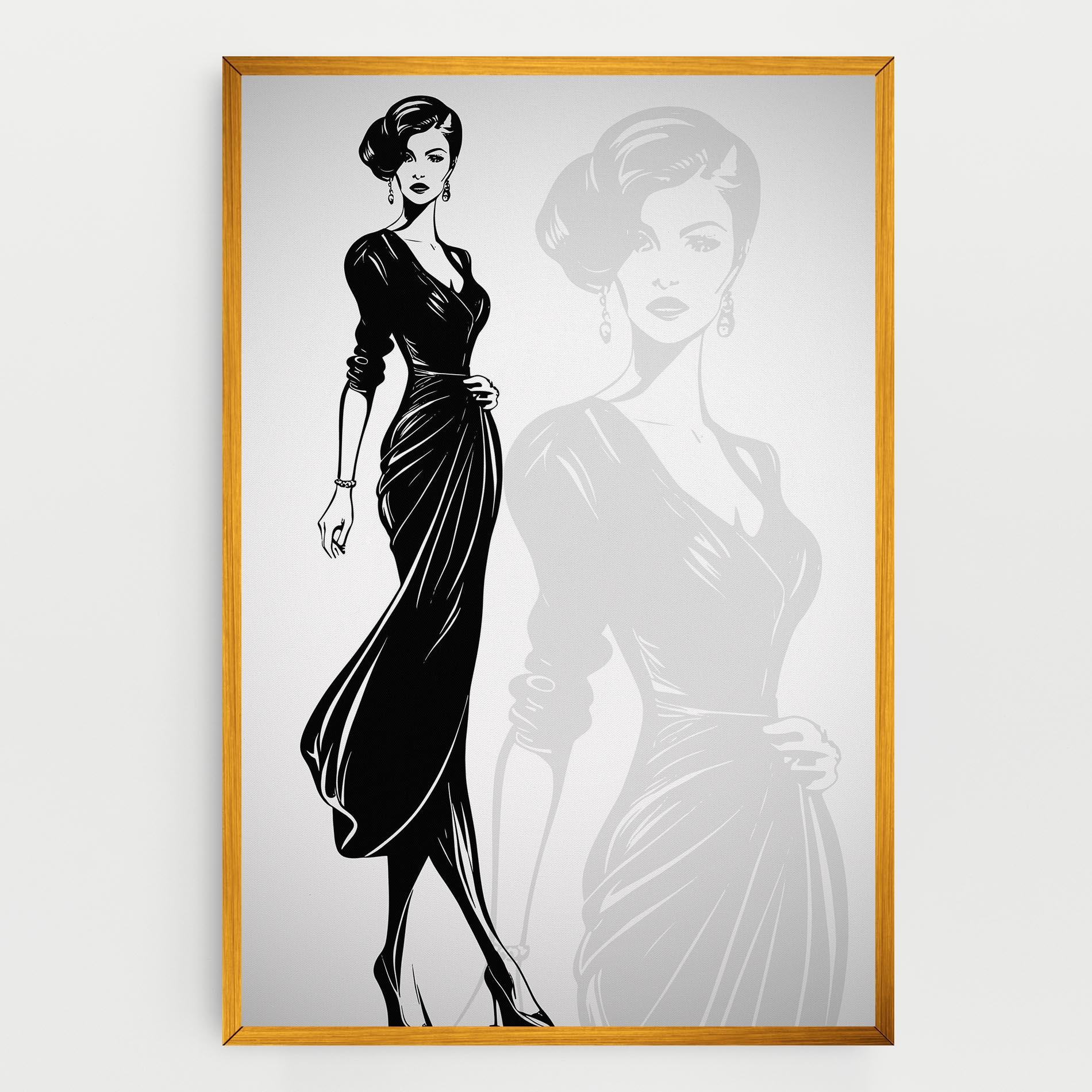 Leinwandbild Lady Shilouette mockup 0