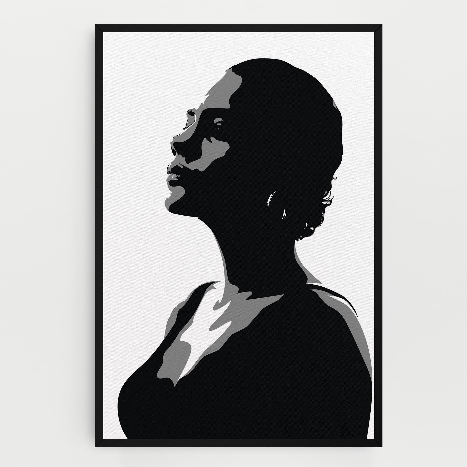 Leinwandbild Black Woman Shilouette mockup 0
