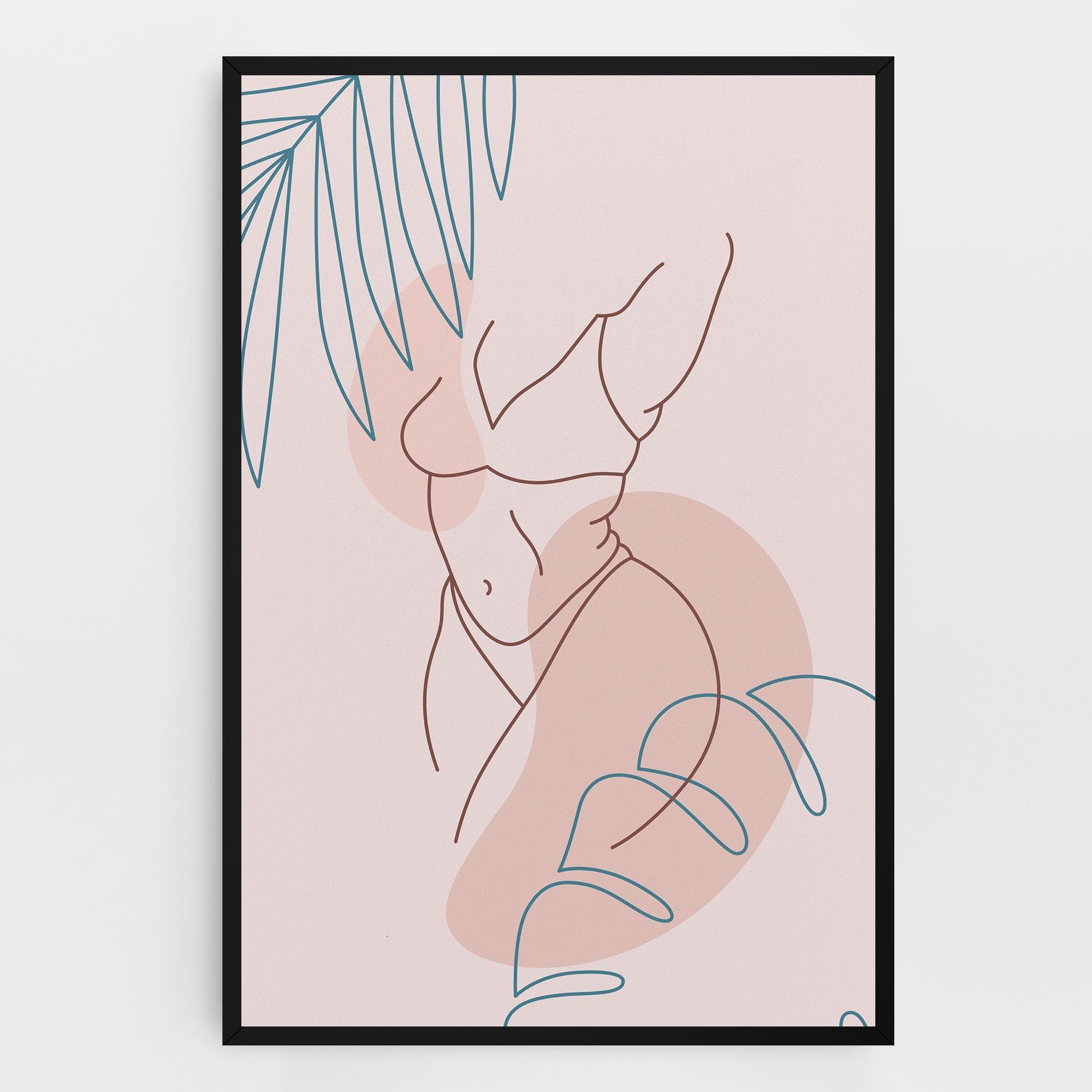 Leinwandbild Body Line Leaf mockup 0