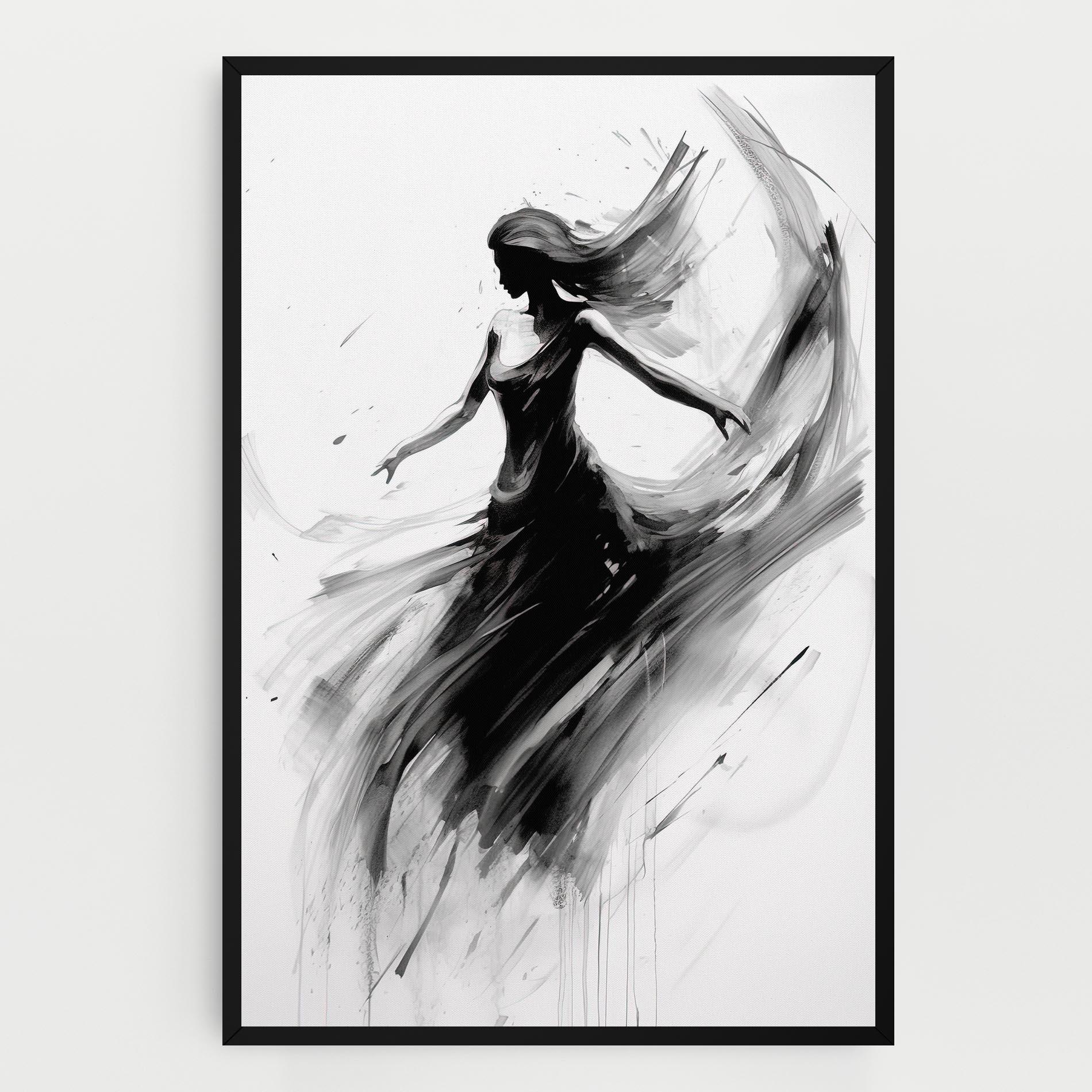 Leinwandbild Dancing Woman Drawn mockup 0