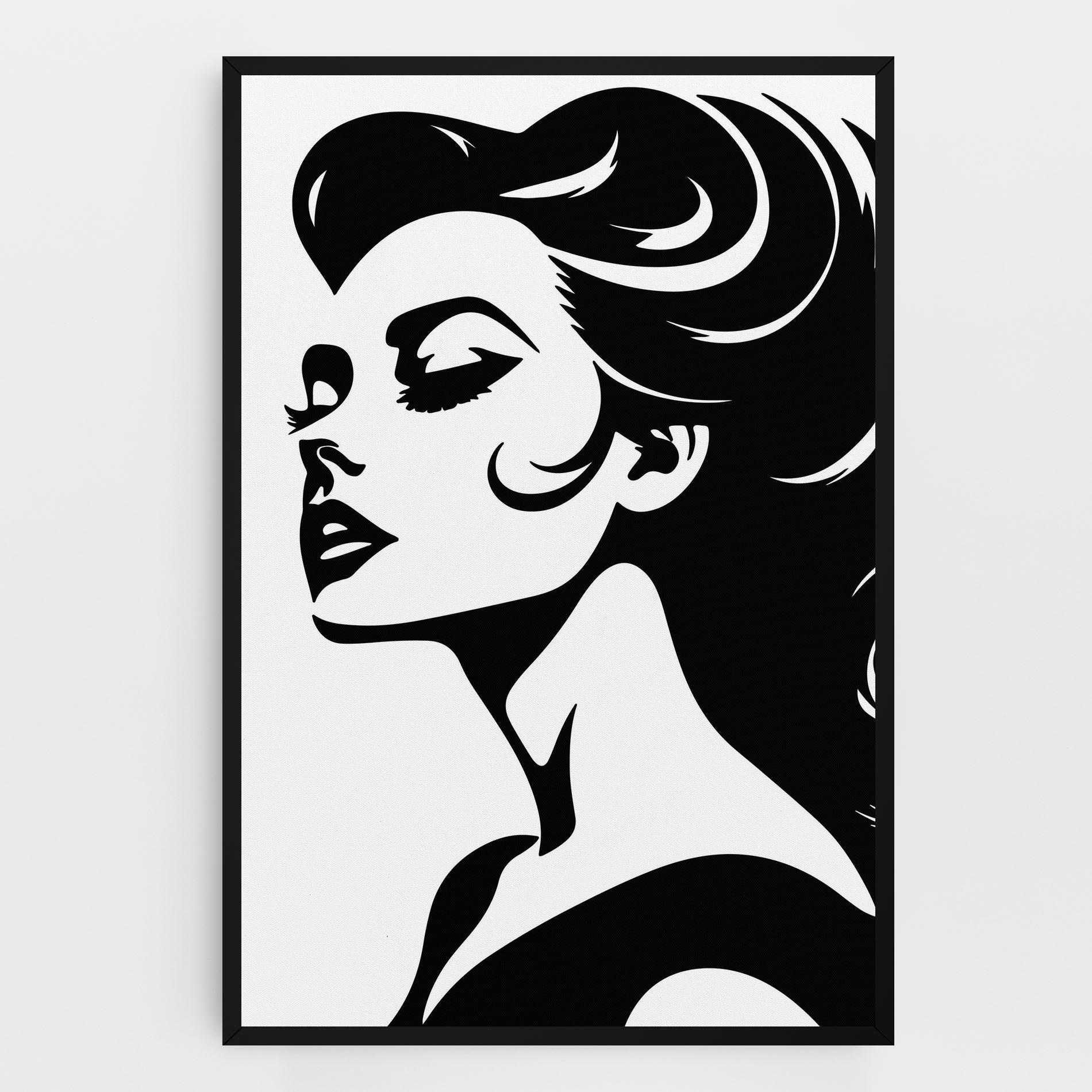 Leinwandbild Eyeliner Shilouette mockup 0