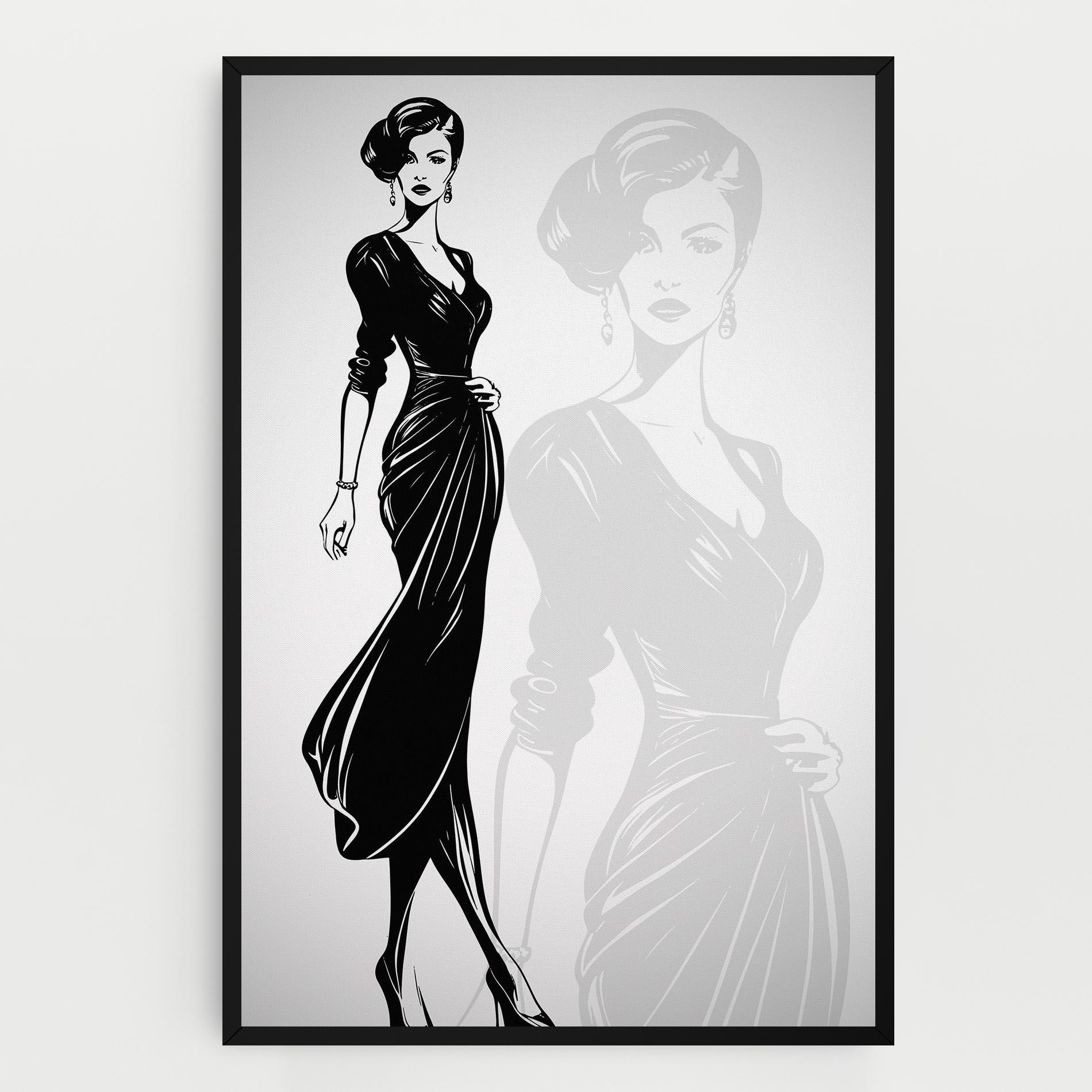 Leinwandbild Lady Shilouette mockup 0