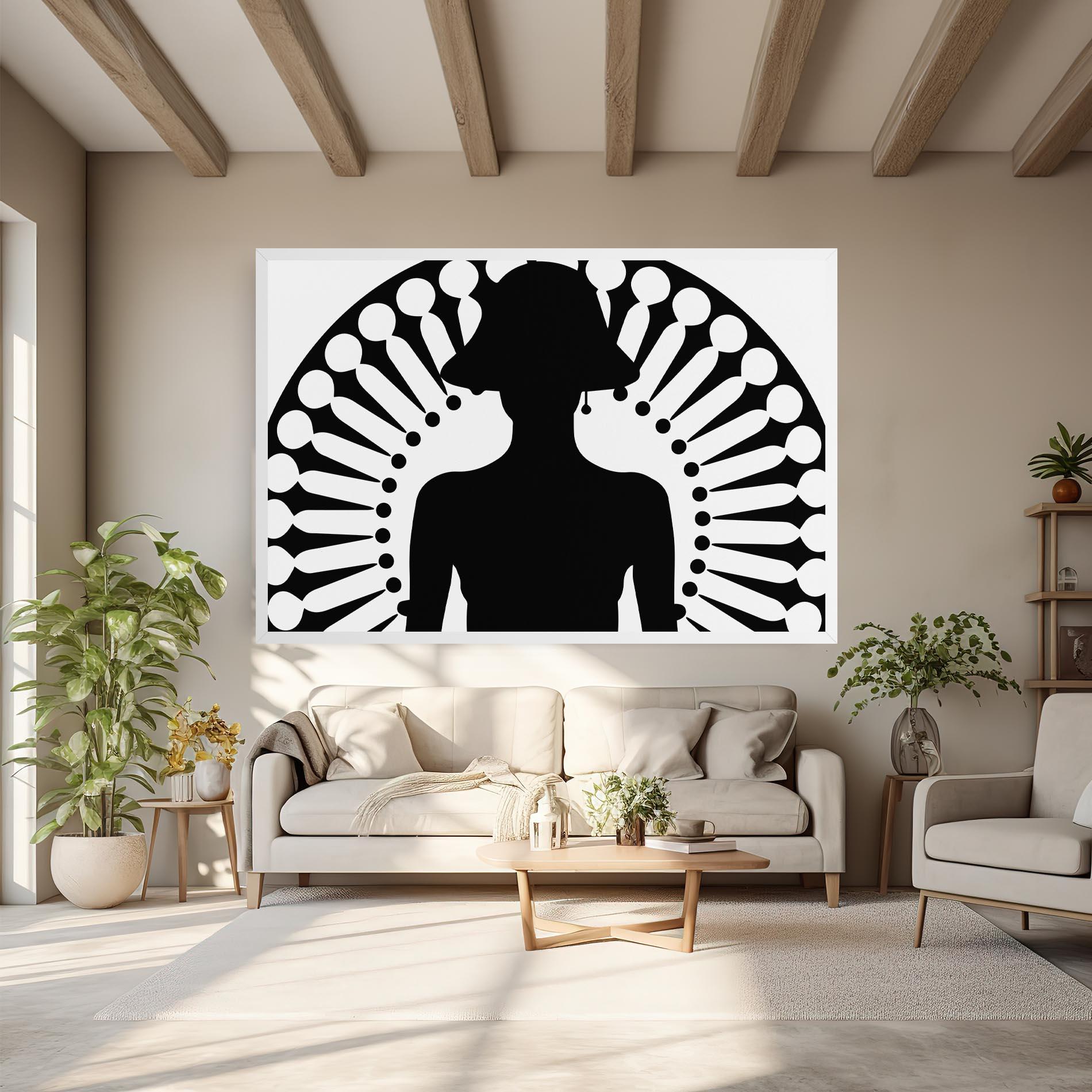 Leinwandbild Black Shilouette Lady mockup 6