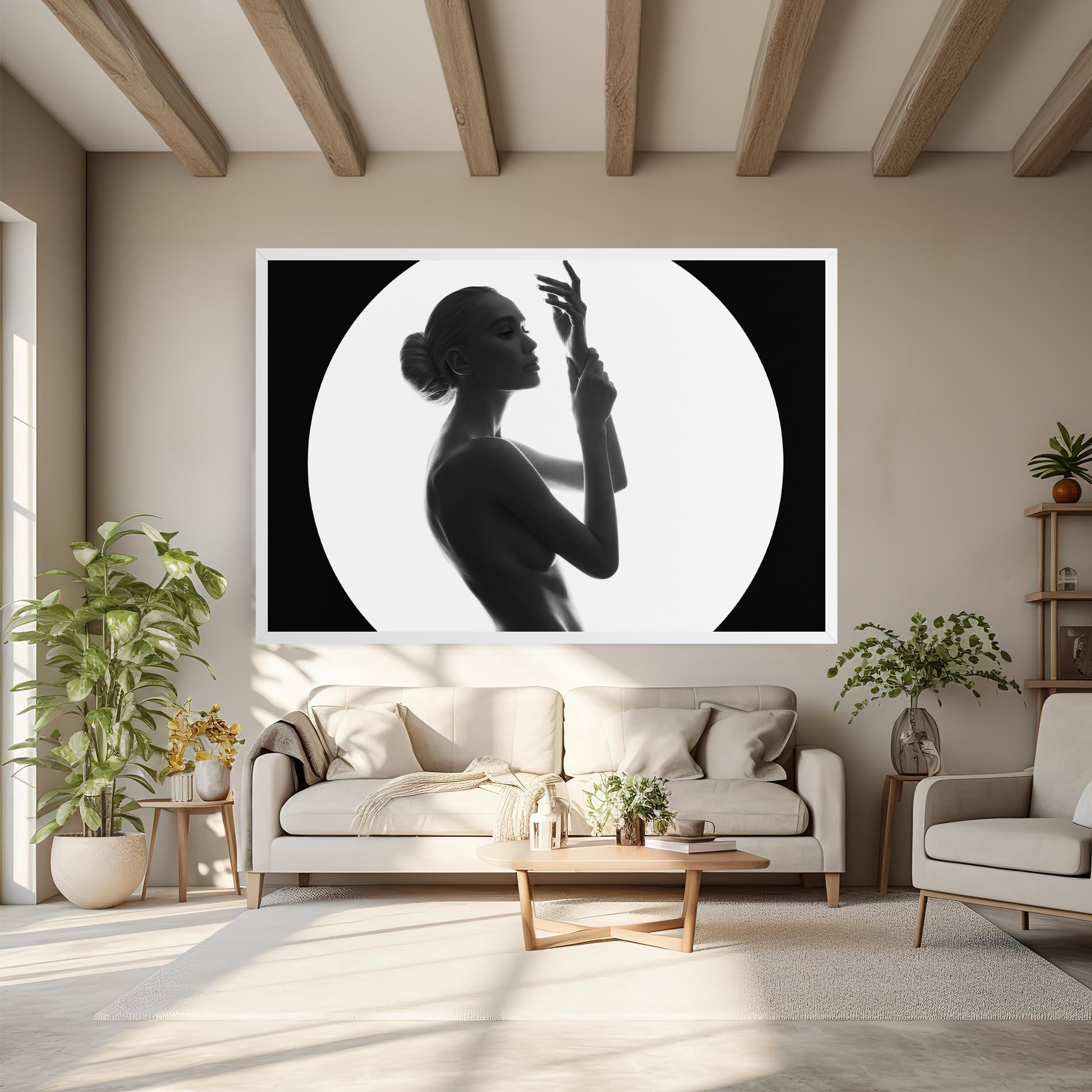 Leinwandbild Circle Woman Body mockup 6