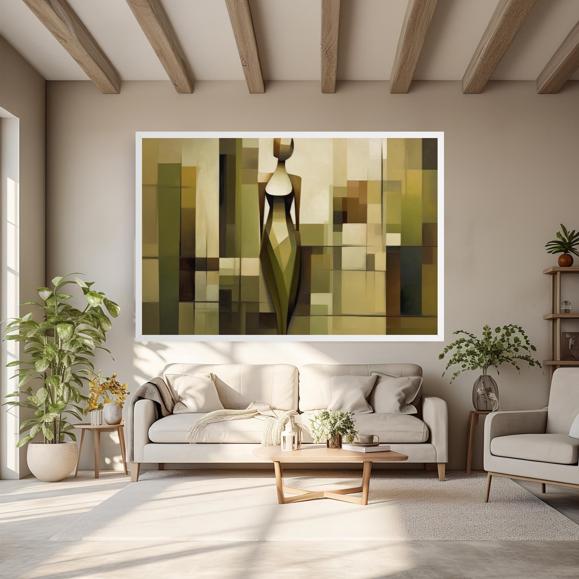 Leinwandbild Olive Green Shilouete mockup 6