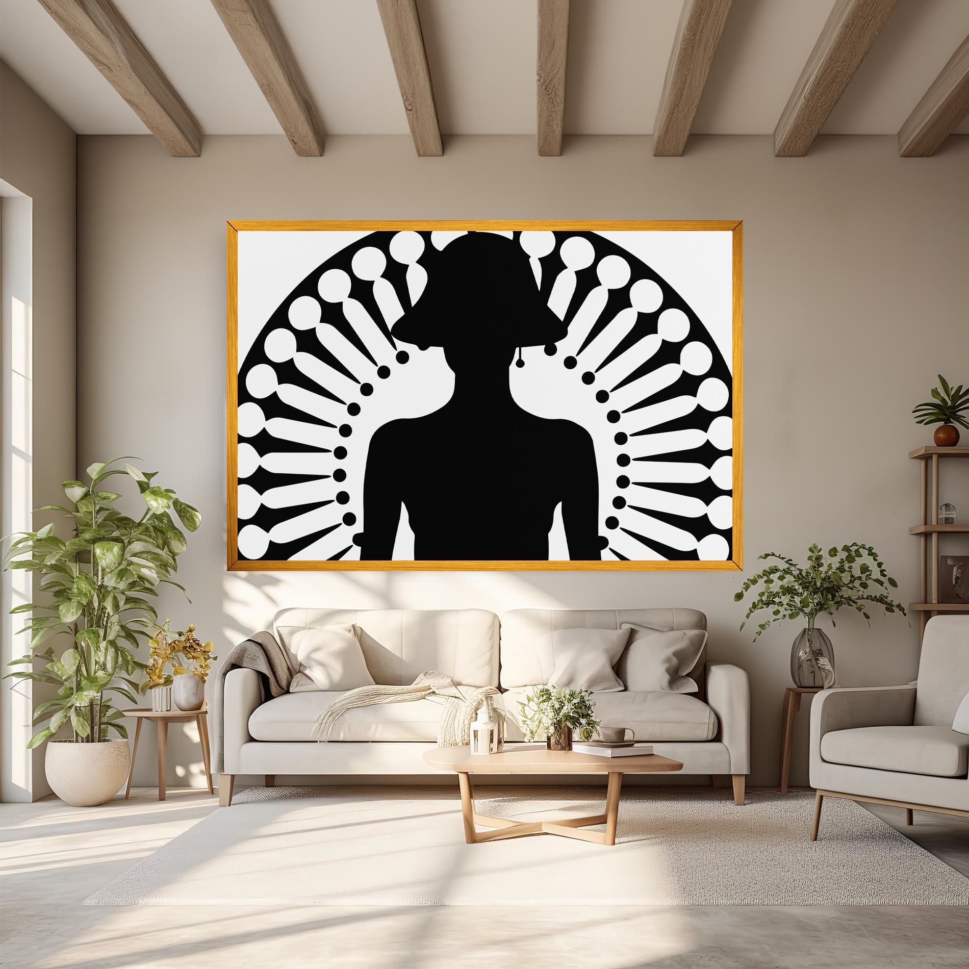 Leinwandbild Black Shilouette Lady mockup 6