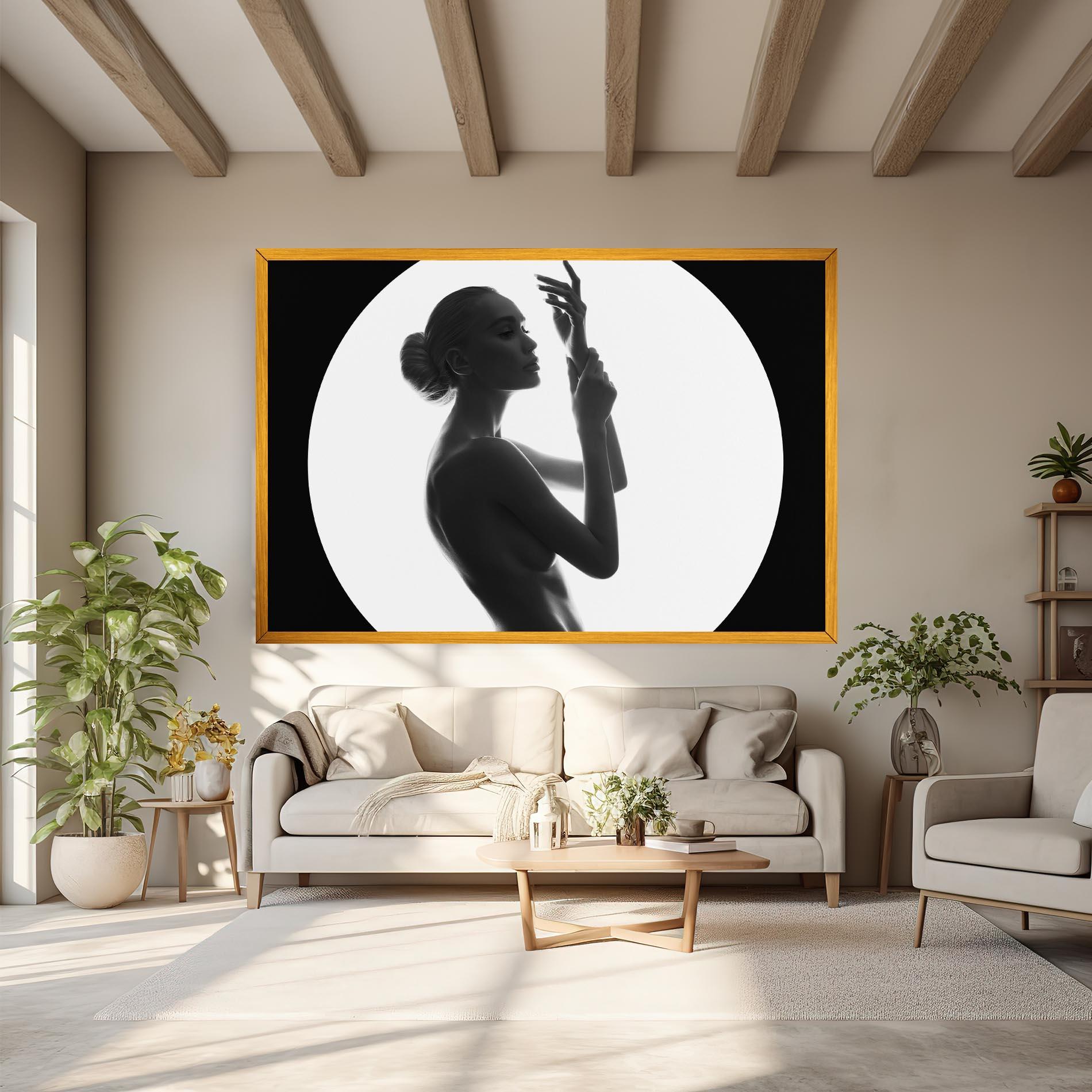 Leinwandbild Circle Woman Body mockup 6