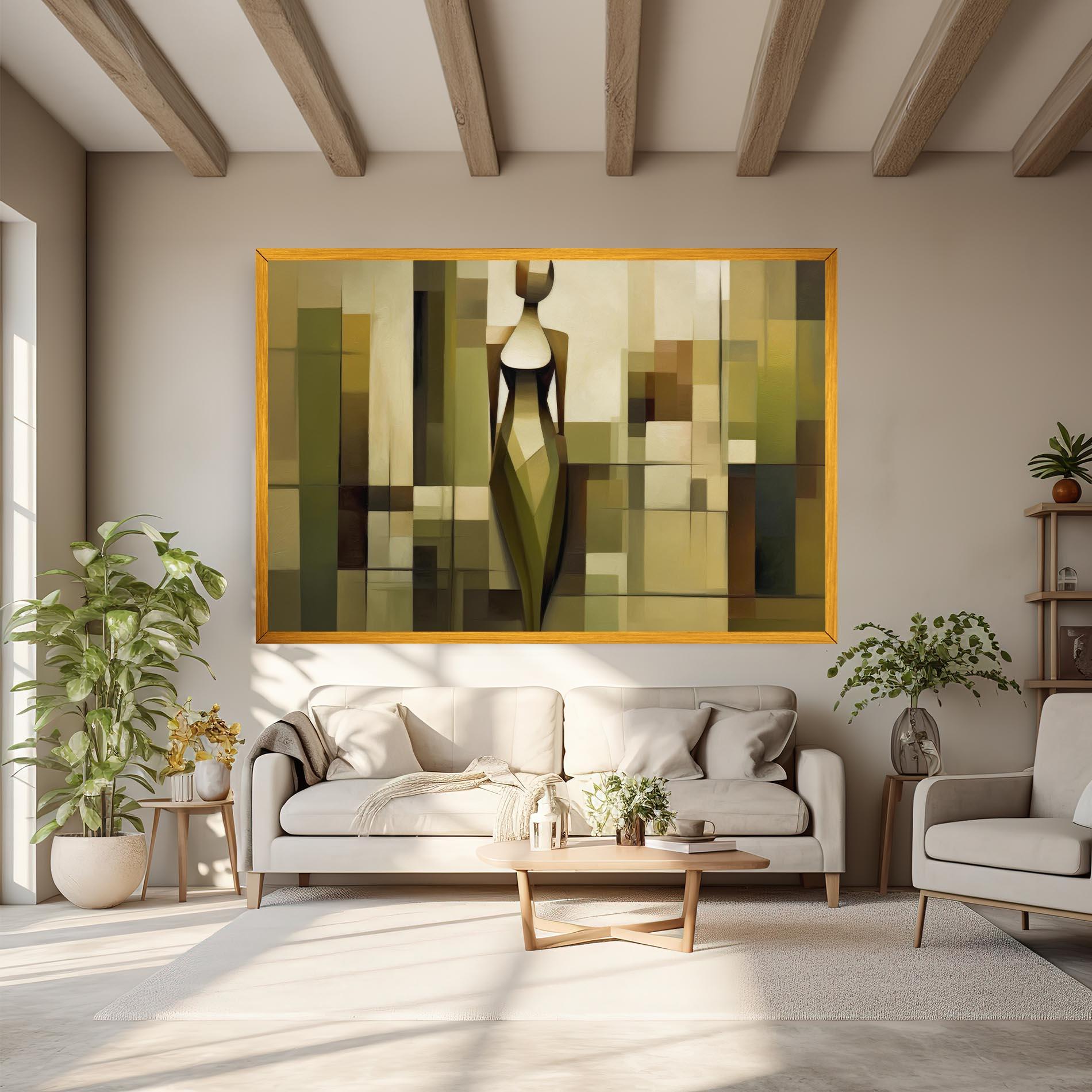 Leinwandbild Olive Green Shilouete mockup 6