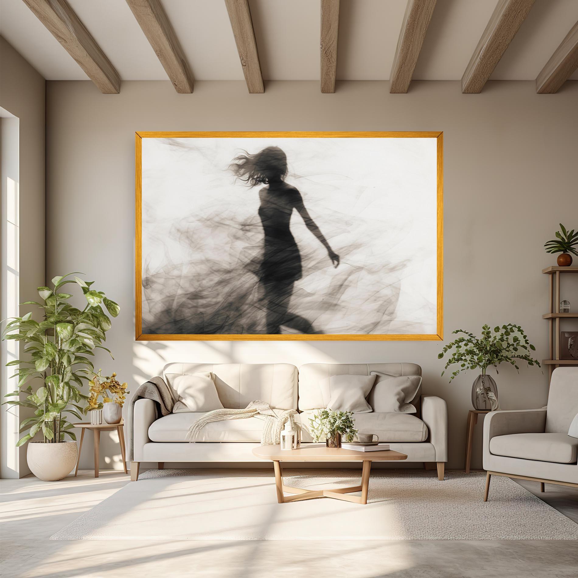 Leinwandbild Smoke Girl Shilouette mockup 6