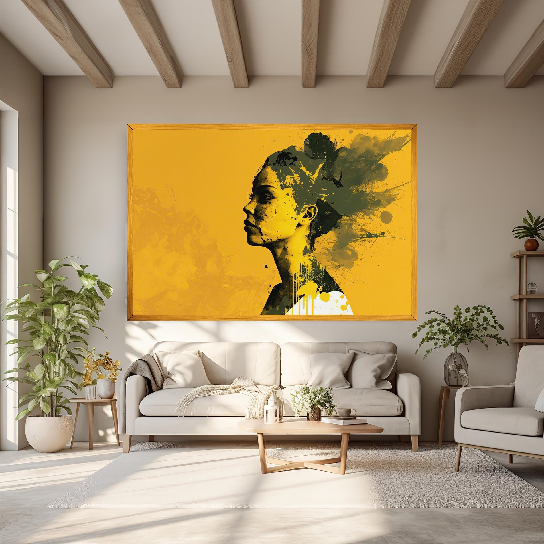 Leinwandbild Thinking Yellow mockup 6