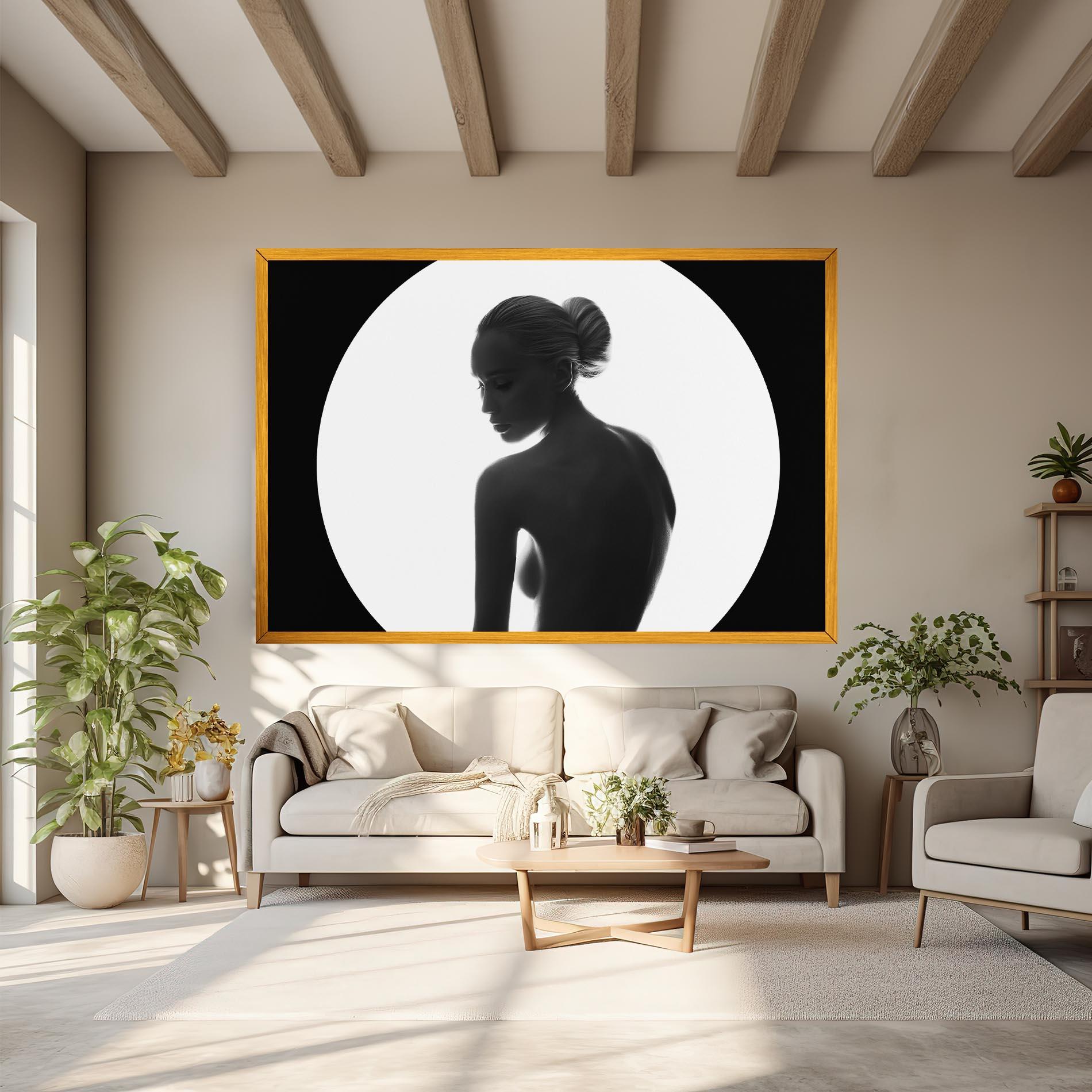 Leinwandbild Woman Body Circle mockup 6