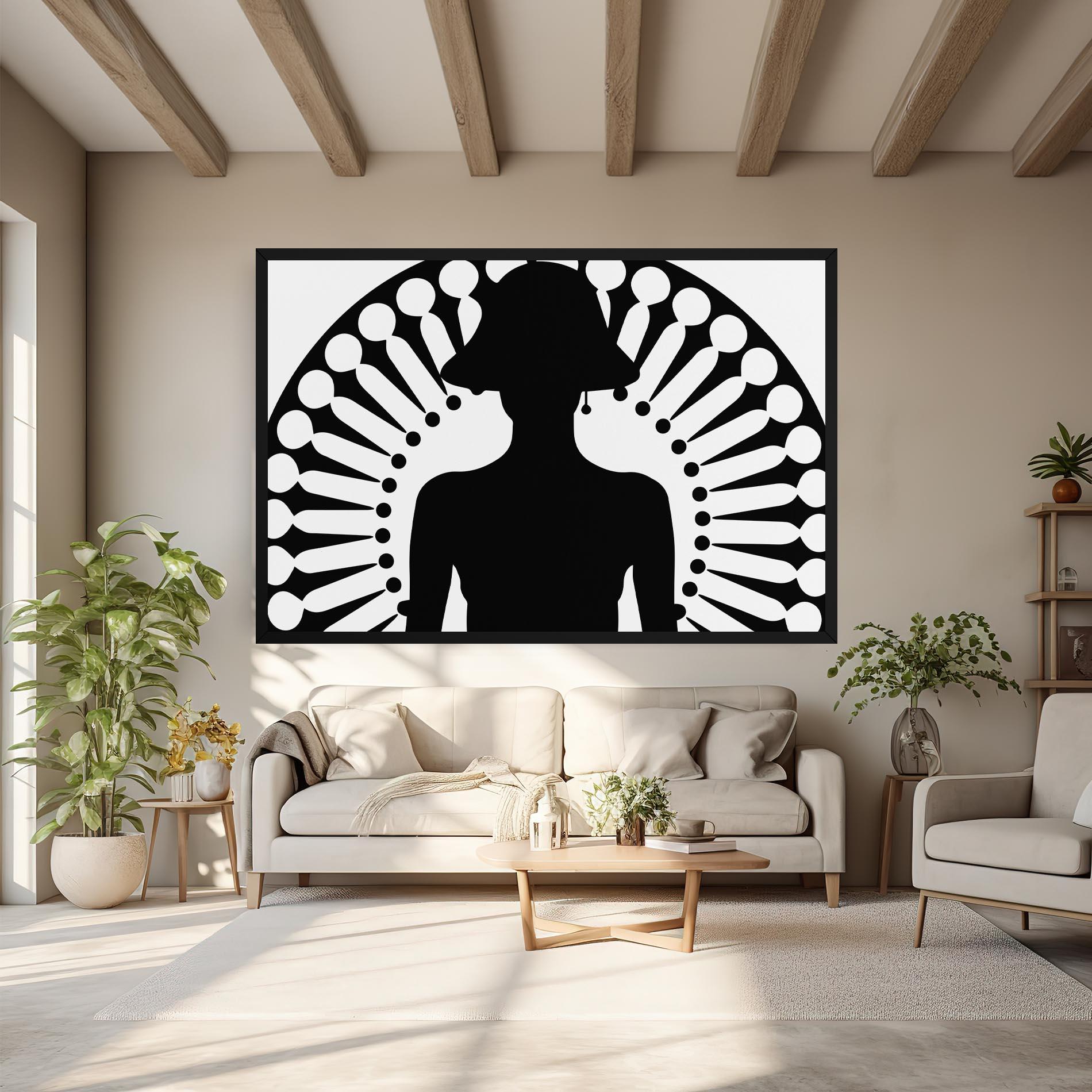 Leinwandbild Black Shilouette Lady mockup 6